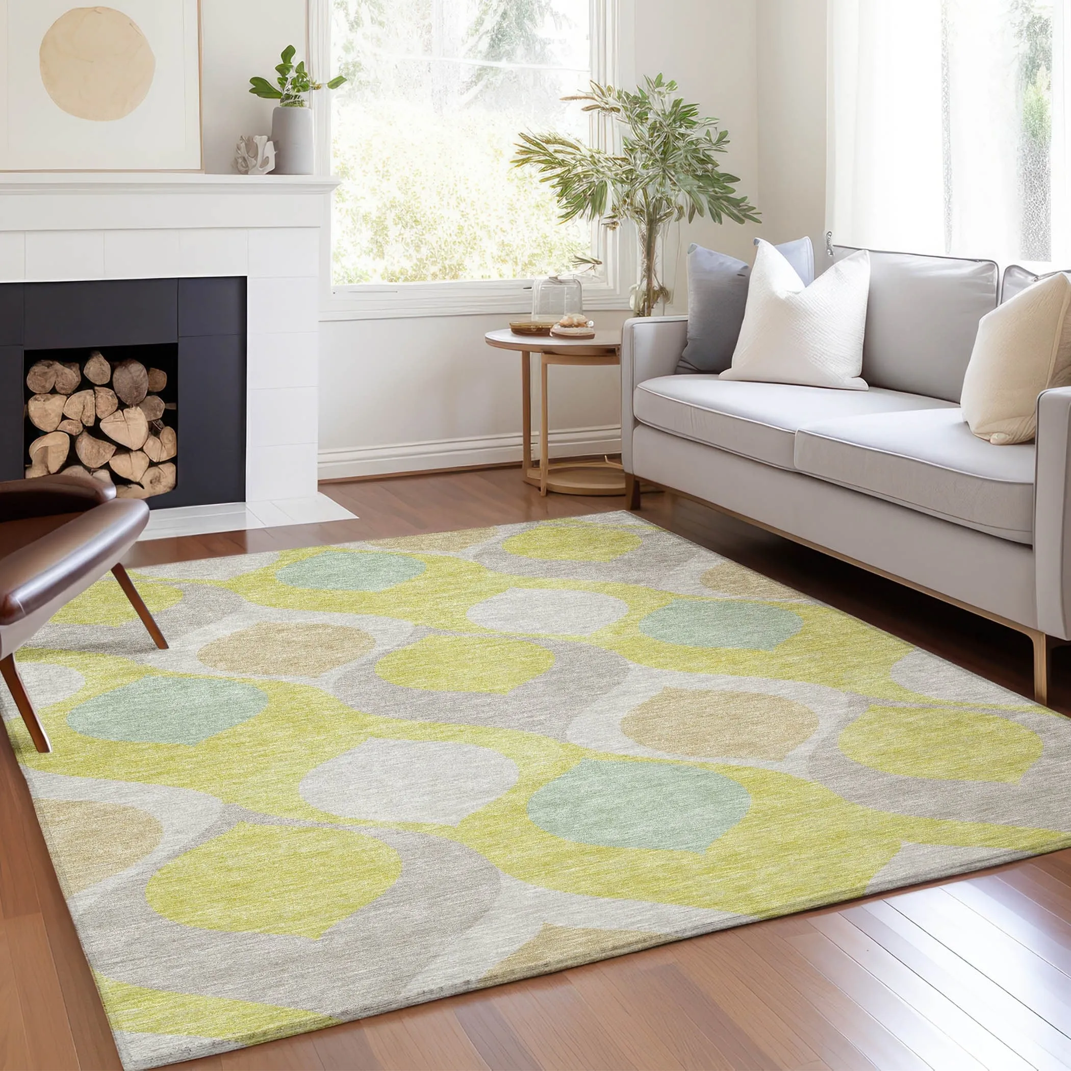 Machine Washable Indoor/ Outdoor Chantille Geo Contemporary Rug