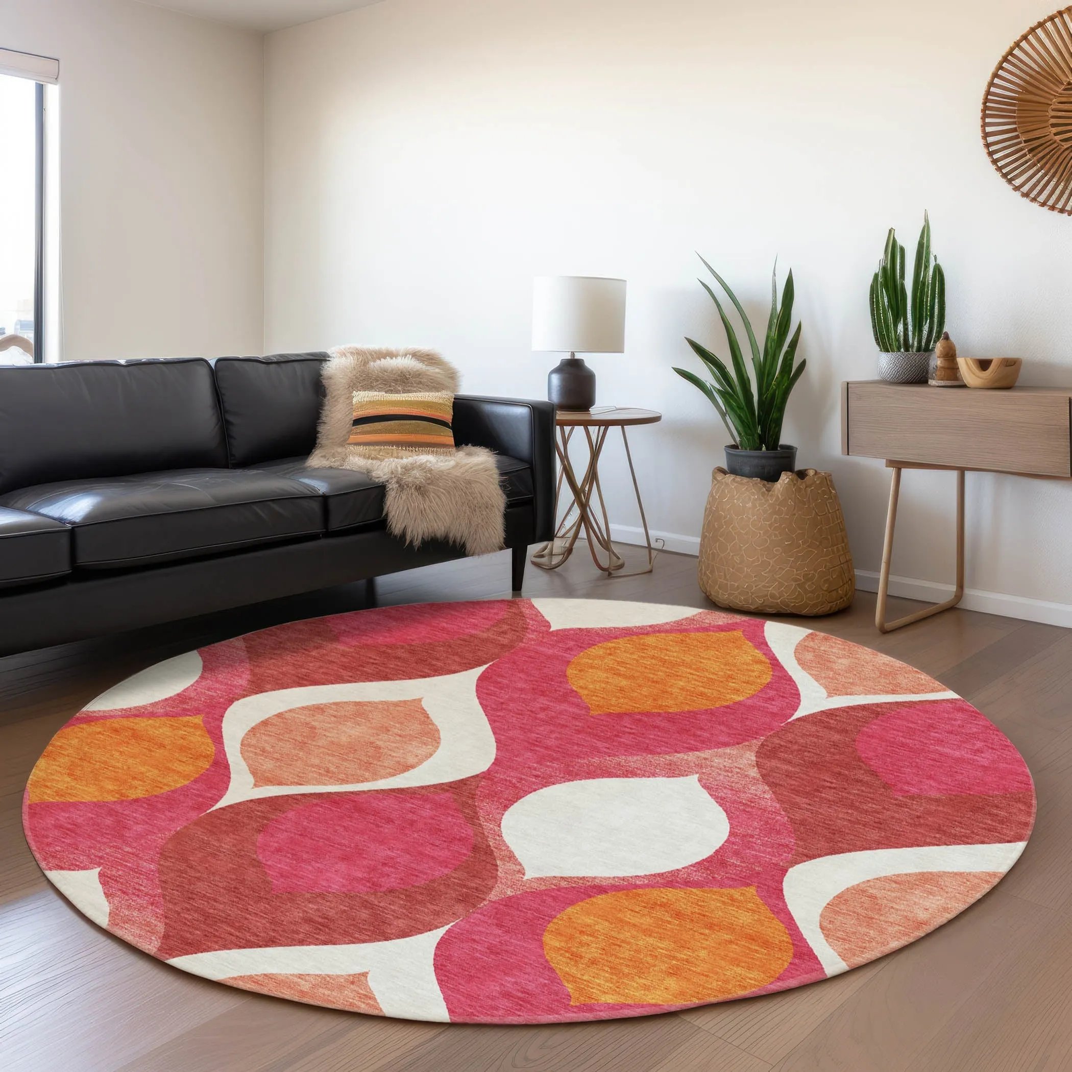 Machine Washable Indoor/ Outdoor Chantille Geo Contemporary Rug