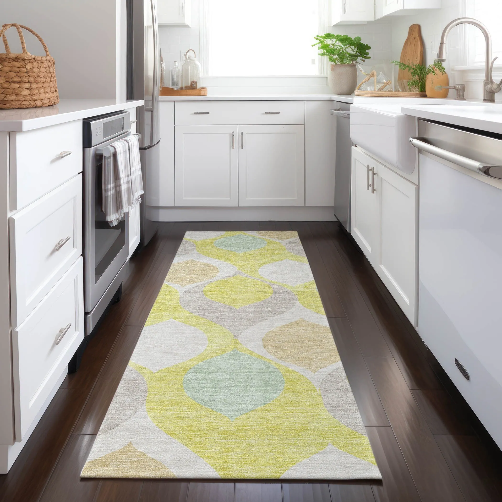 Machine Washable Indoor/ Outdoor Chantille Geo Contemporary Rug