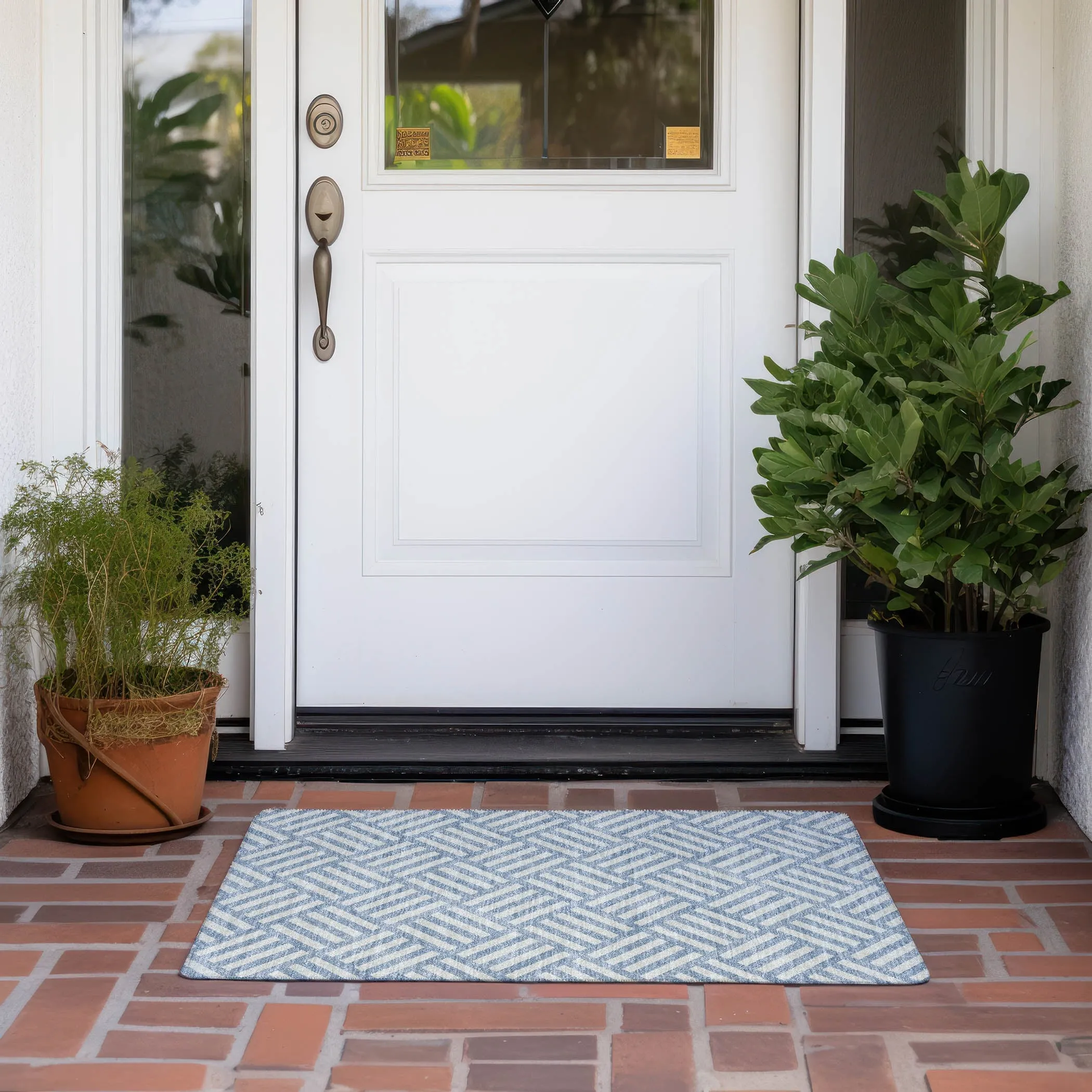 Machine Washable Indoor/ Outdoor Chantille Geo Contemporary Rug
