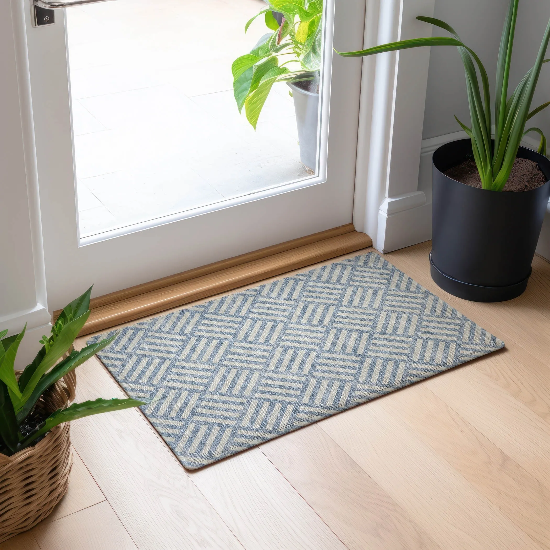 Machine Washable Indoor/ Outdoor Chantille Geo Contemporary Rug