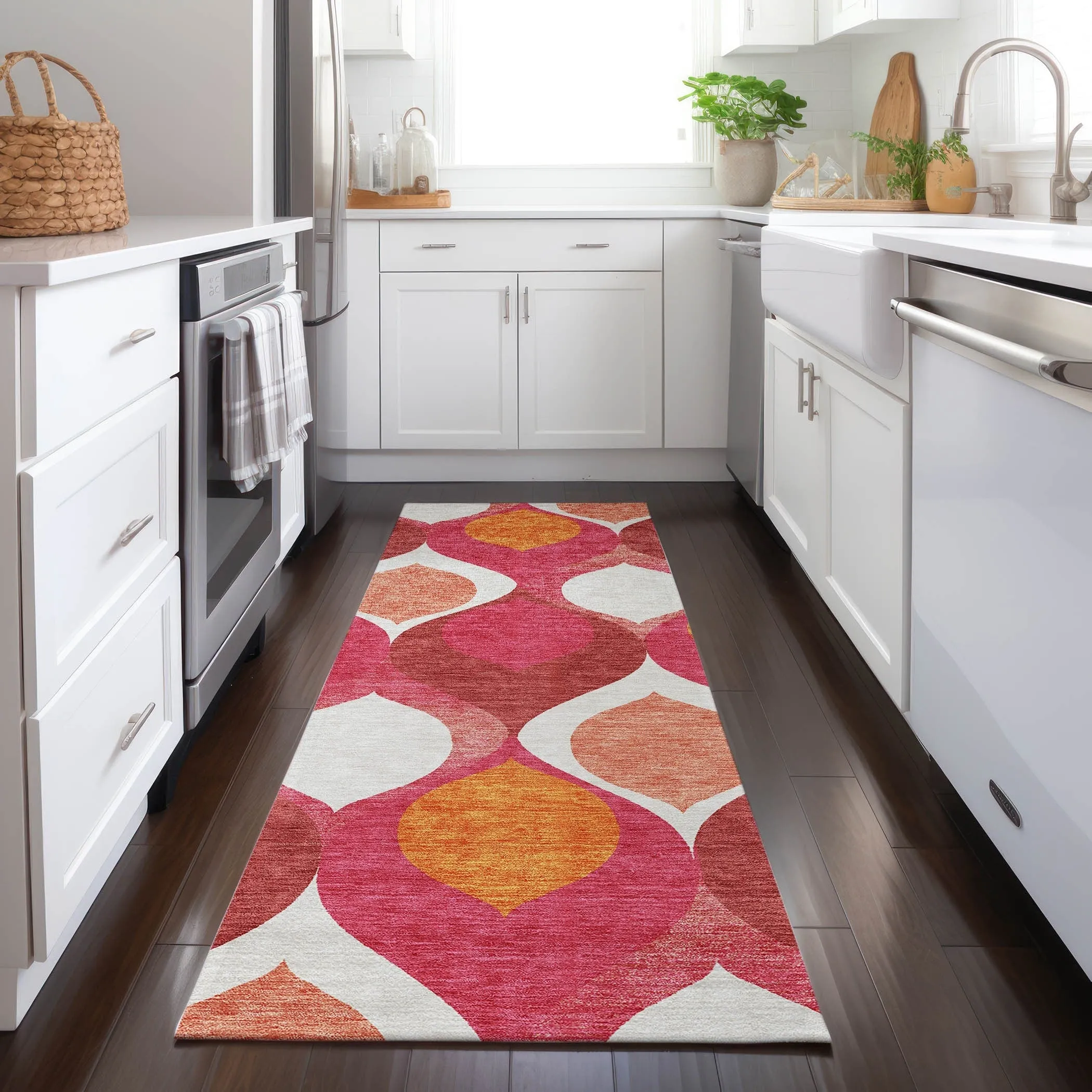 Machine Washable Indoor/ Outdoor Chantille Geo Contemporary Rug