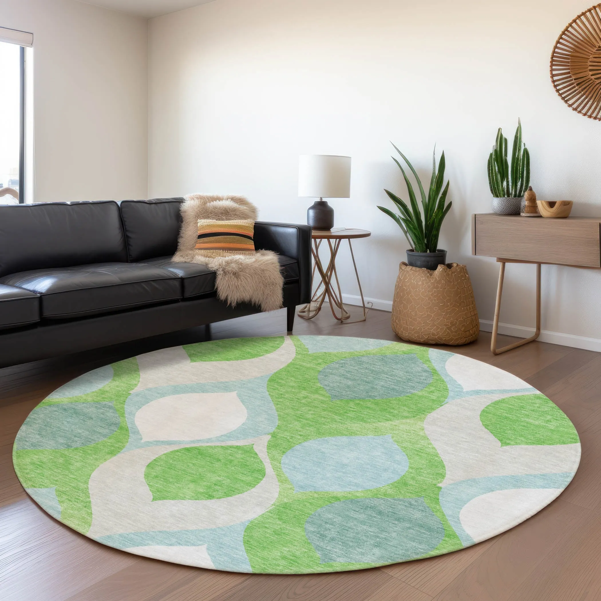 Machine Washable Indoor/ Outdoor Chantille Geo Contemporary Rug