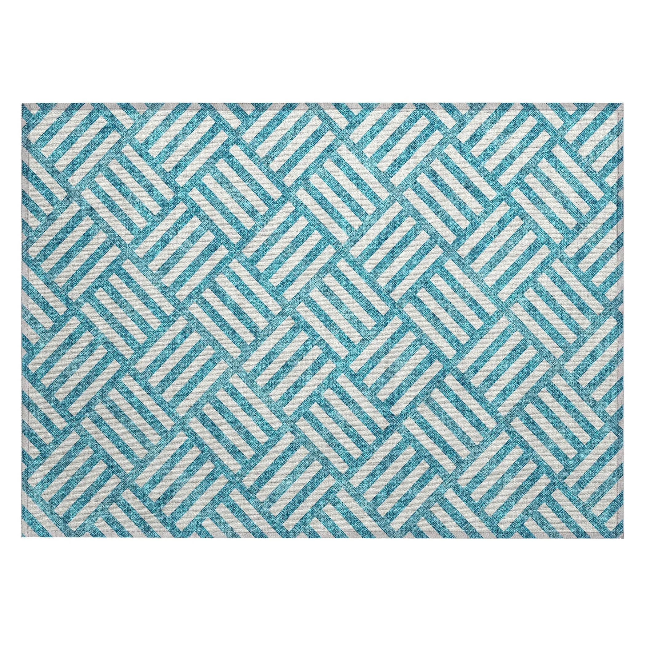 Machine Washable Indoor/ Outdoor Chantille Geo Contemporary Rug