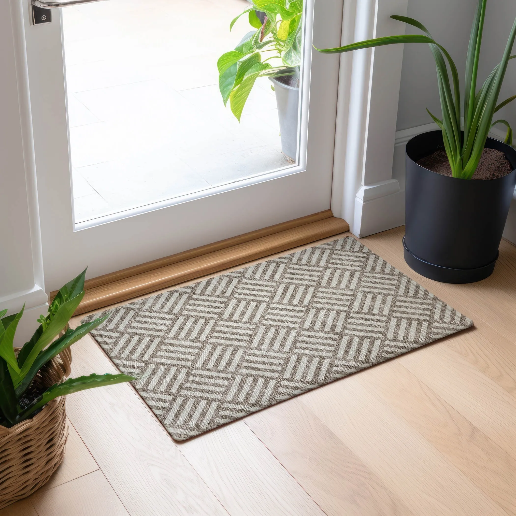 Machine Washable Indoor/ Outdoor Chantille Geo Contemporary Rug