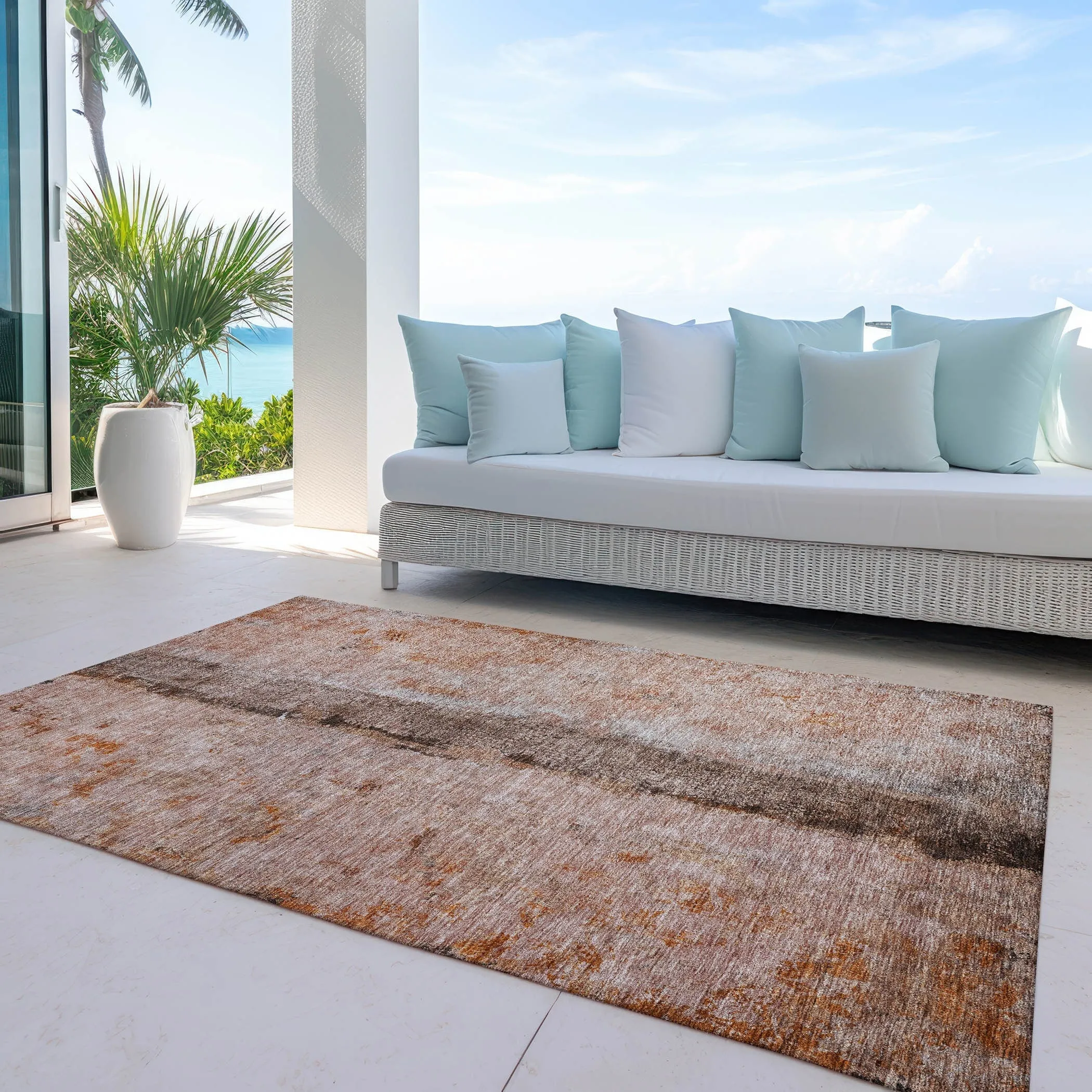 Machine Washable Indoor/ Outdoor Chantille Modern Contemporary Rug