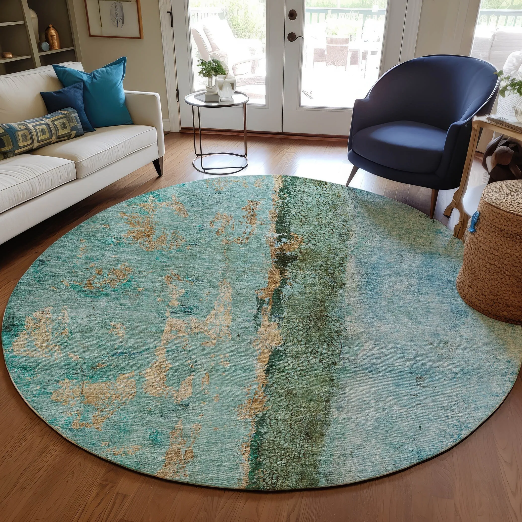 Machine Washable Indoor/ Outdoor Chantille Modern Contemporary Rug