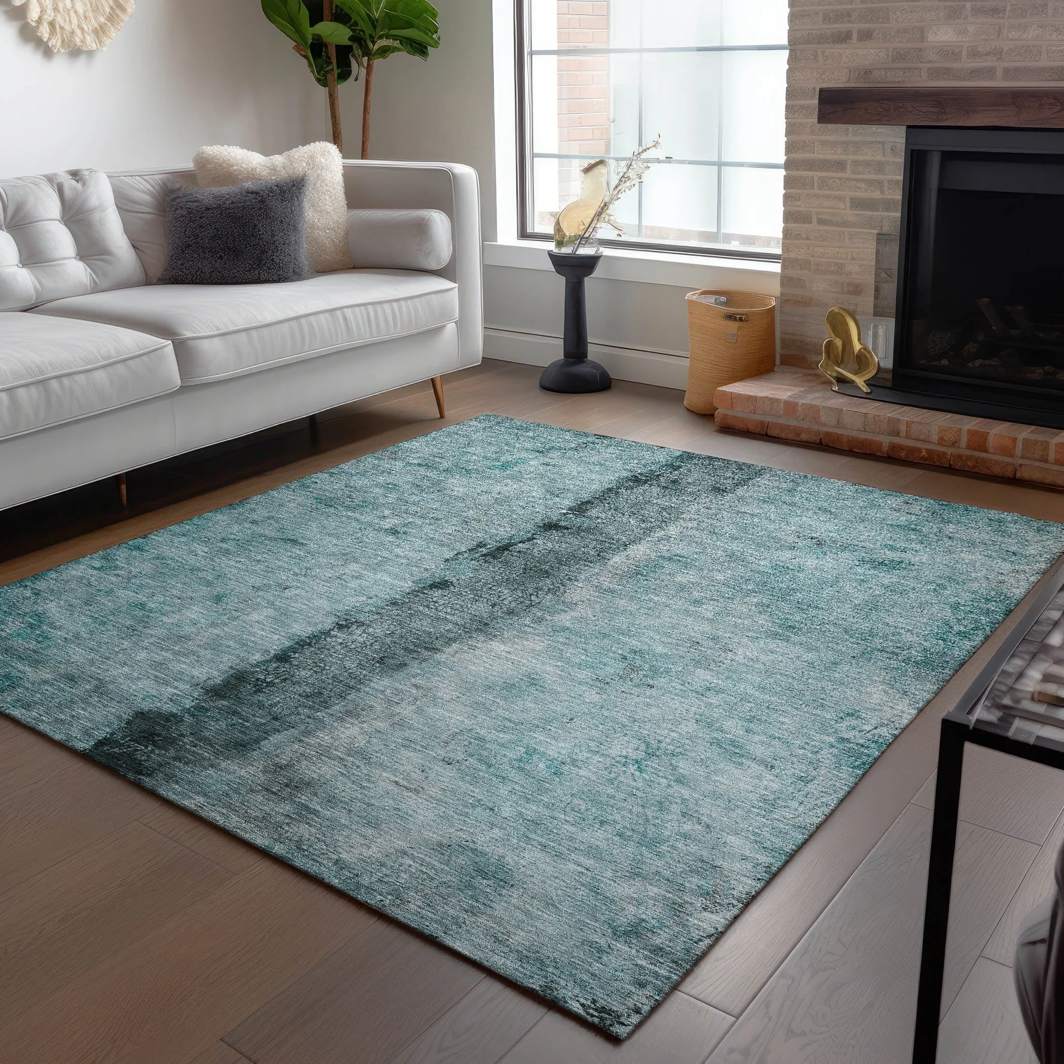 Machine Washable Indoor/ Outdoor Chantille Modern Contemporary Rug