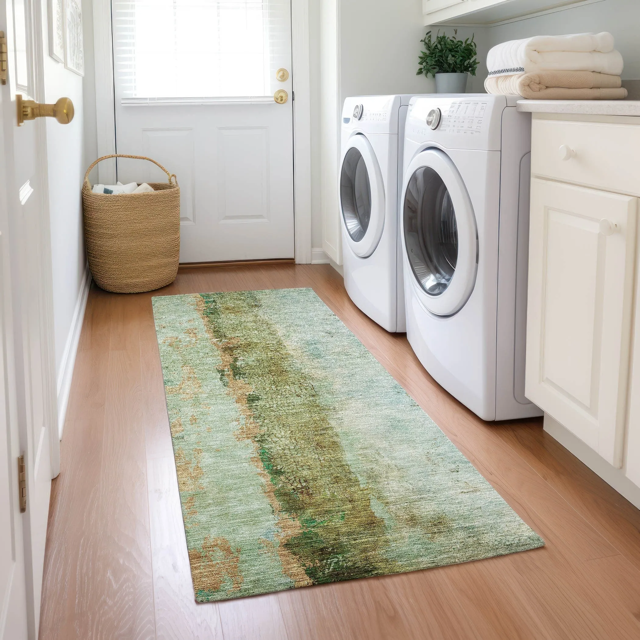 Machine Washable Indoor/ Outdoor Chantille Modern Contemporary Rug