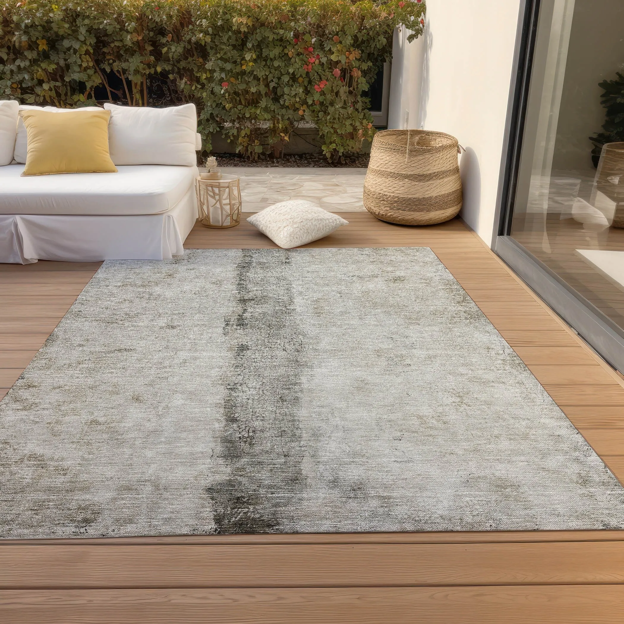 Machine Washable Indoor/ Outdoor Chantille Modern Contemporary Rug