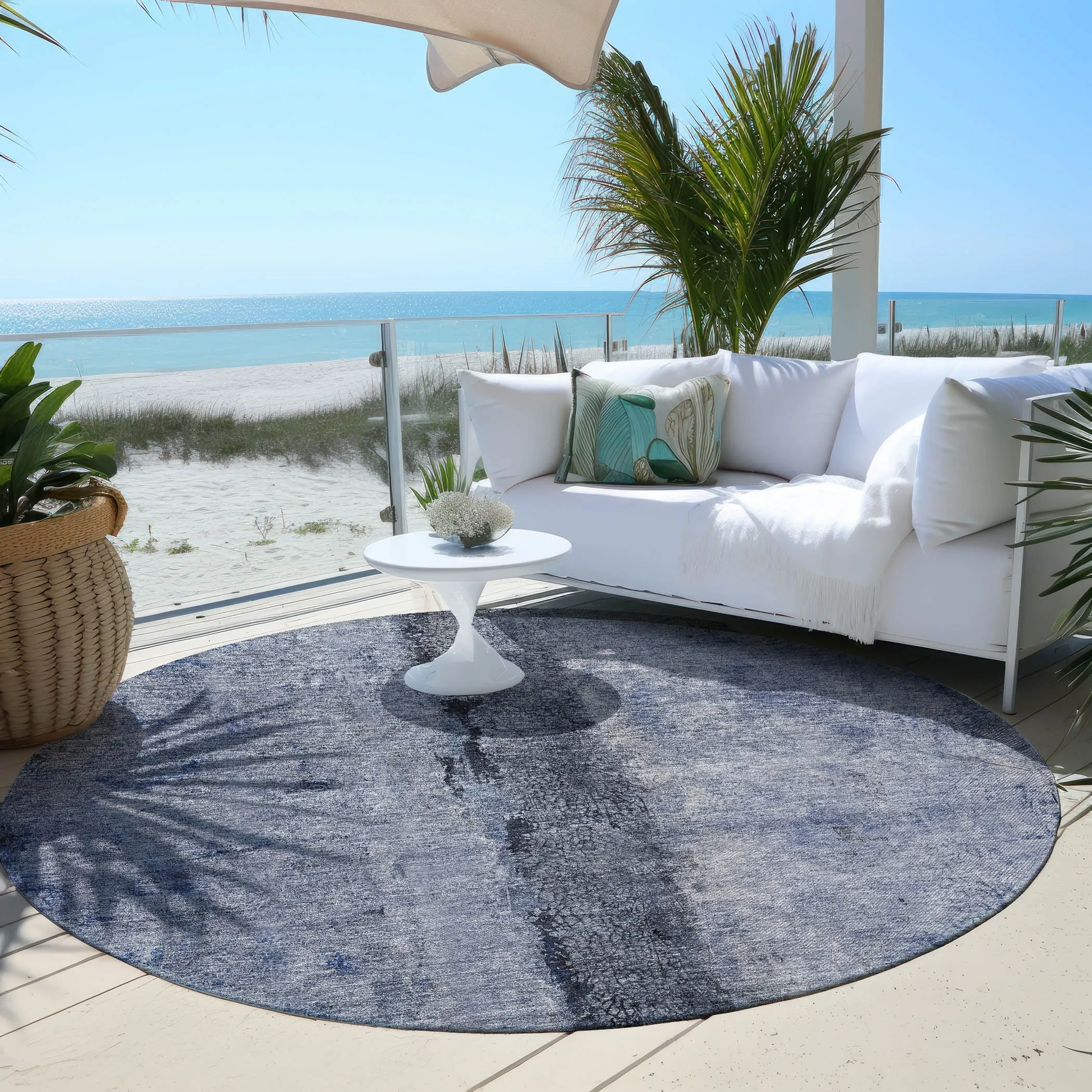 Machine Washable Indoor/ Outdoor Chantille Modern Contemporary Rug