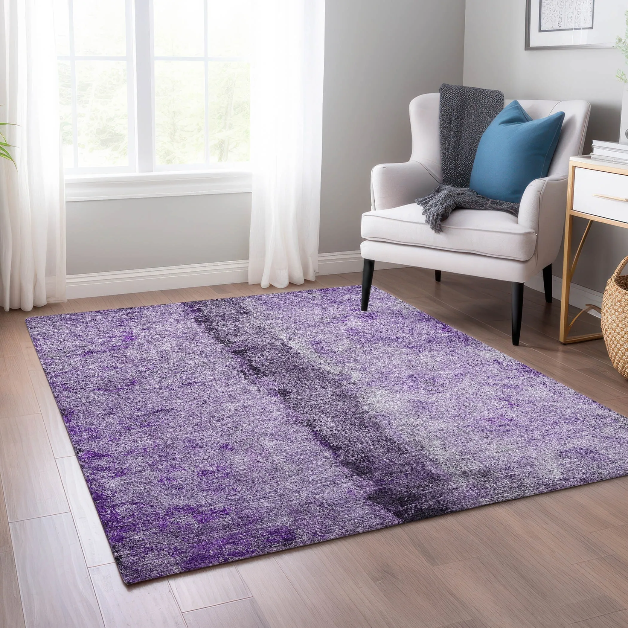 Machine Washable Indoor/ Outdoor Chantille Modern Contemporary Rug
