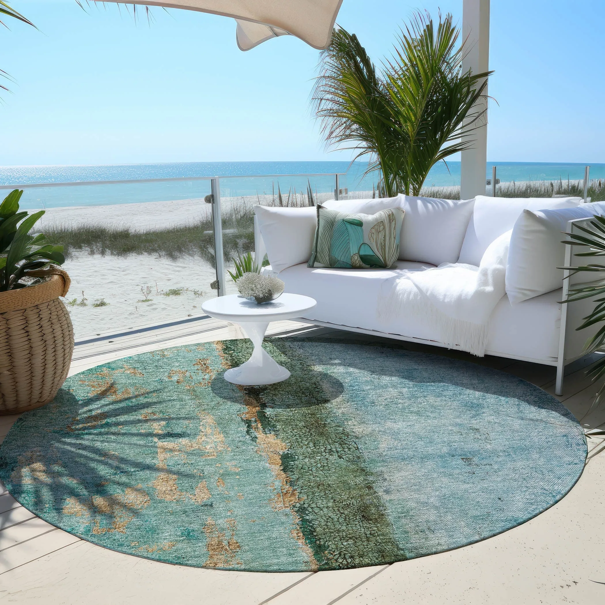 Machine Washable Indoor/ Outdoor Chantille Modern Contemporary Rug