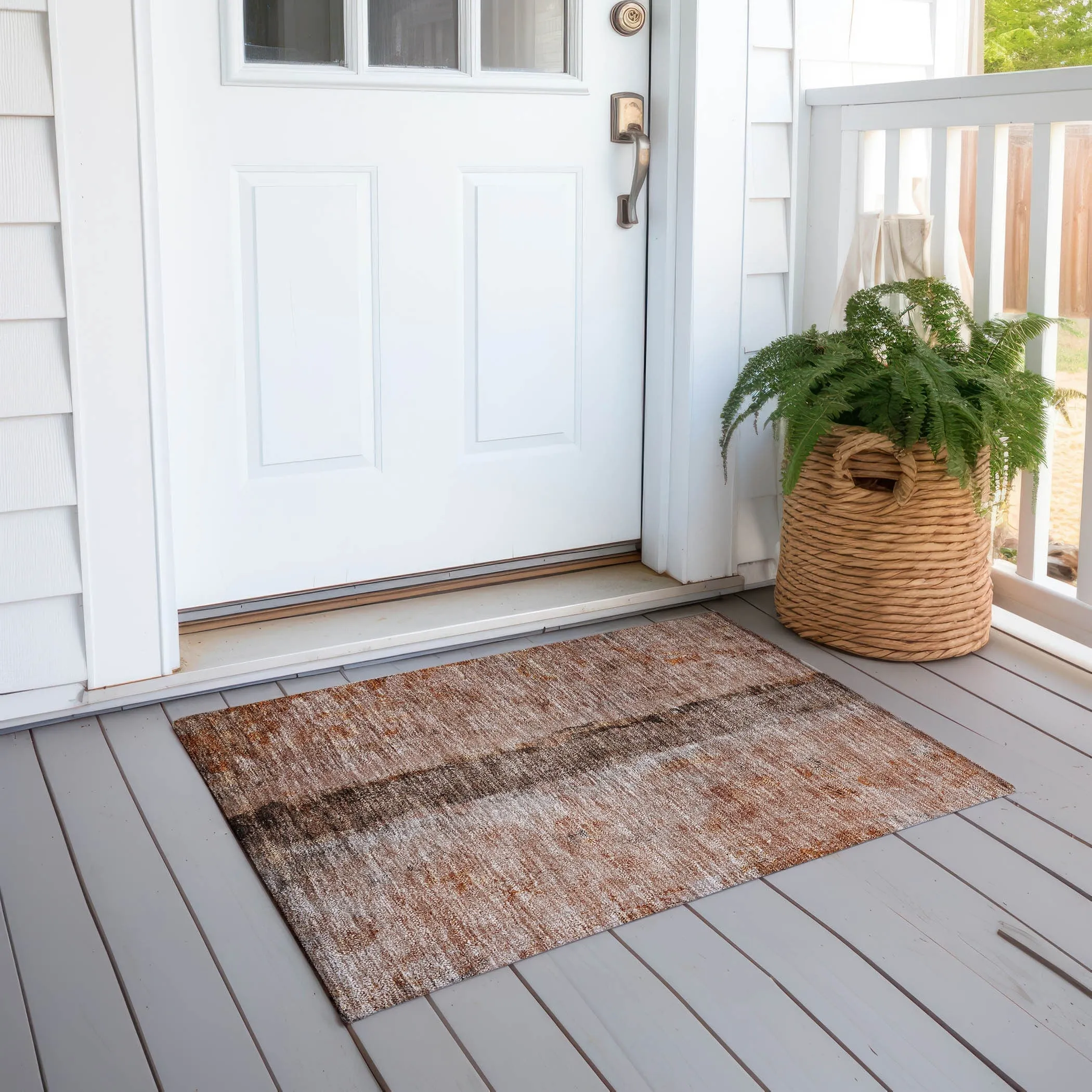 Machine Washable Indoor/ Outdoor Chantille Modern Contemporary Rug