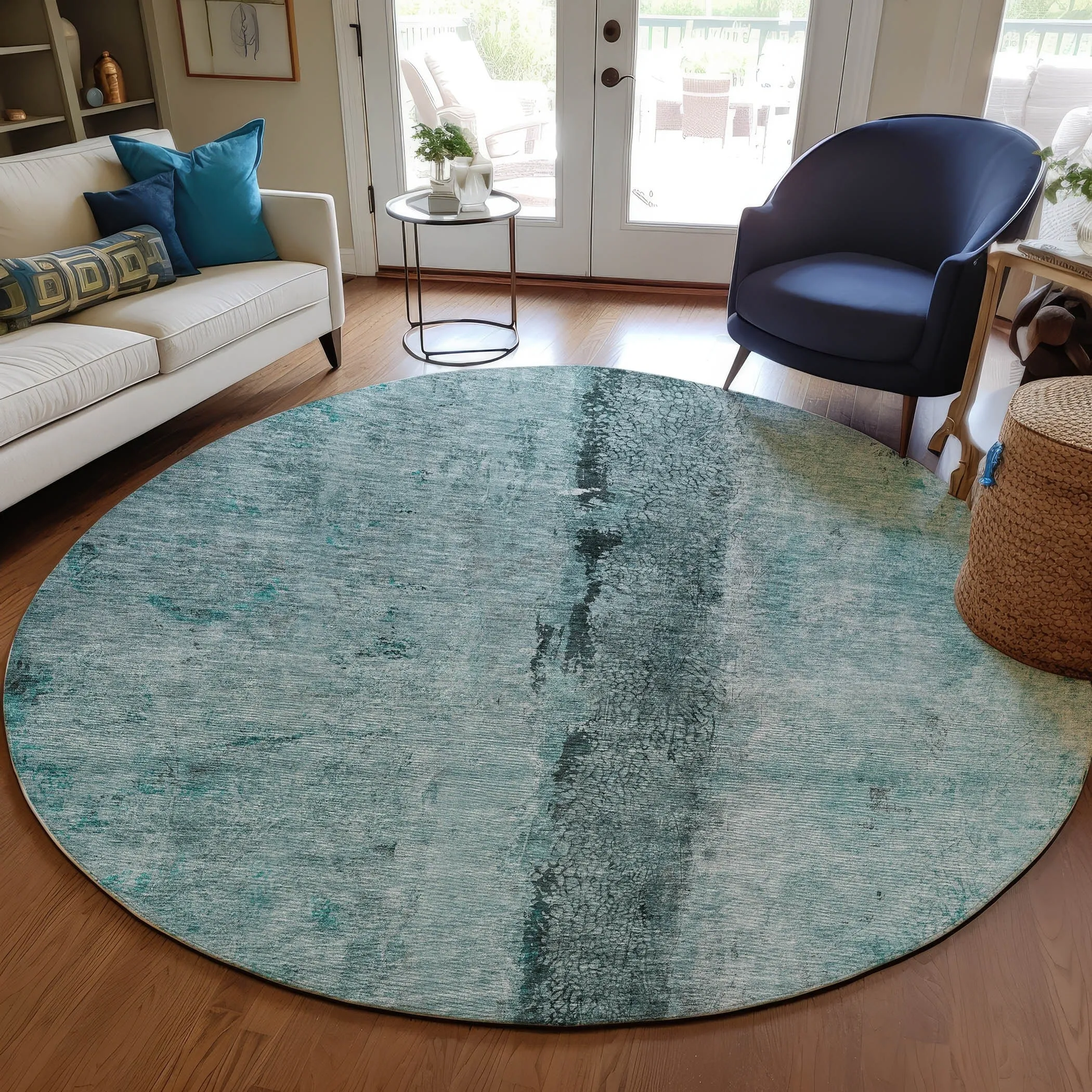 Machine Washable Indoor/ Outdoor Chantille Modern Contemporary Rug