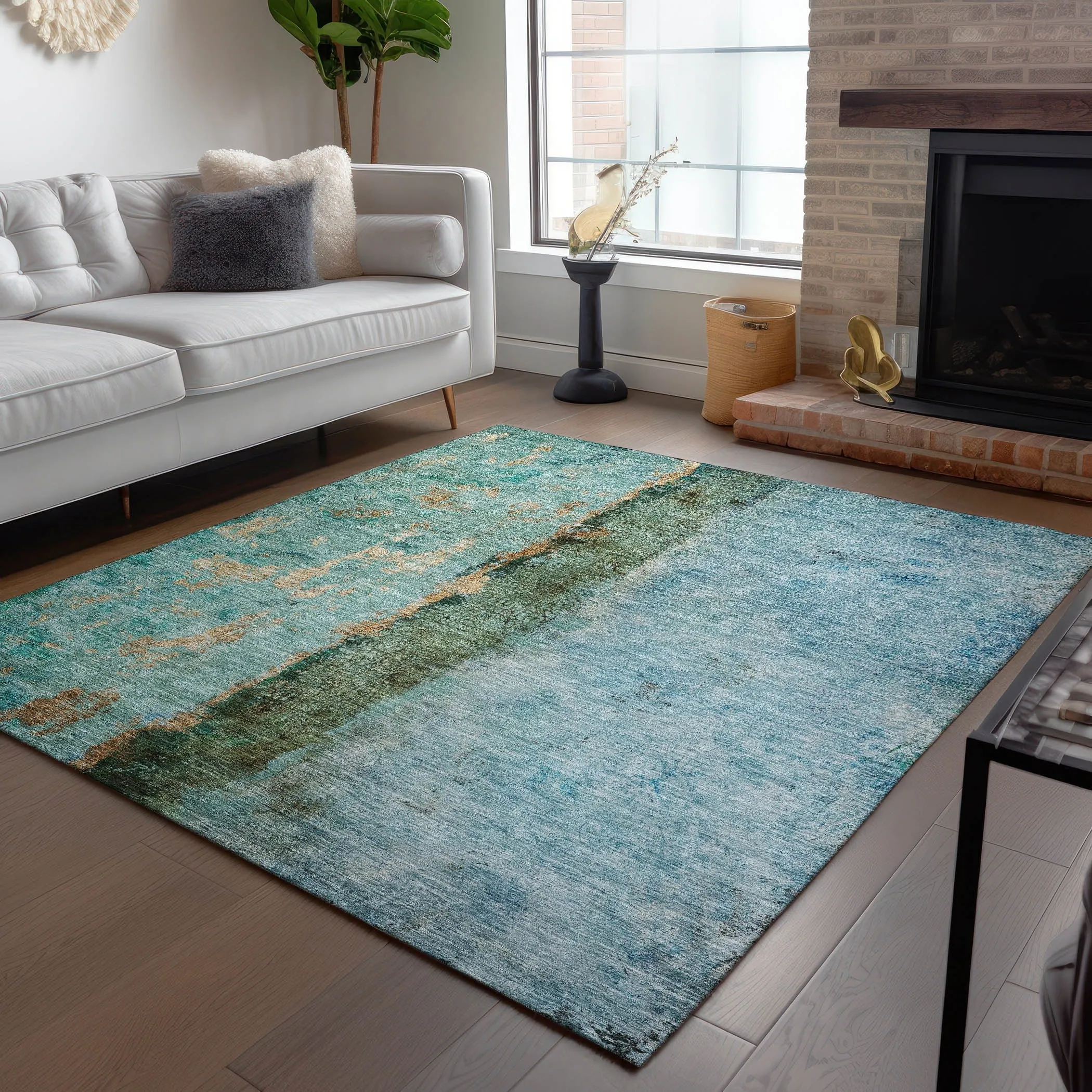 Machine Washable Indoor/ Outdoor Chantille Modern Contemporary Rug