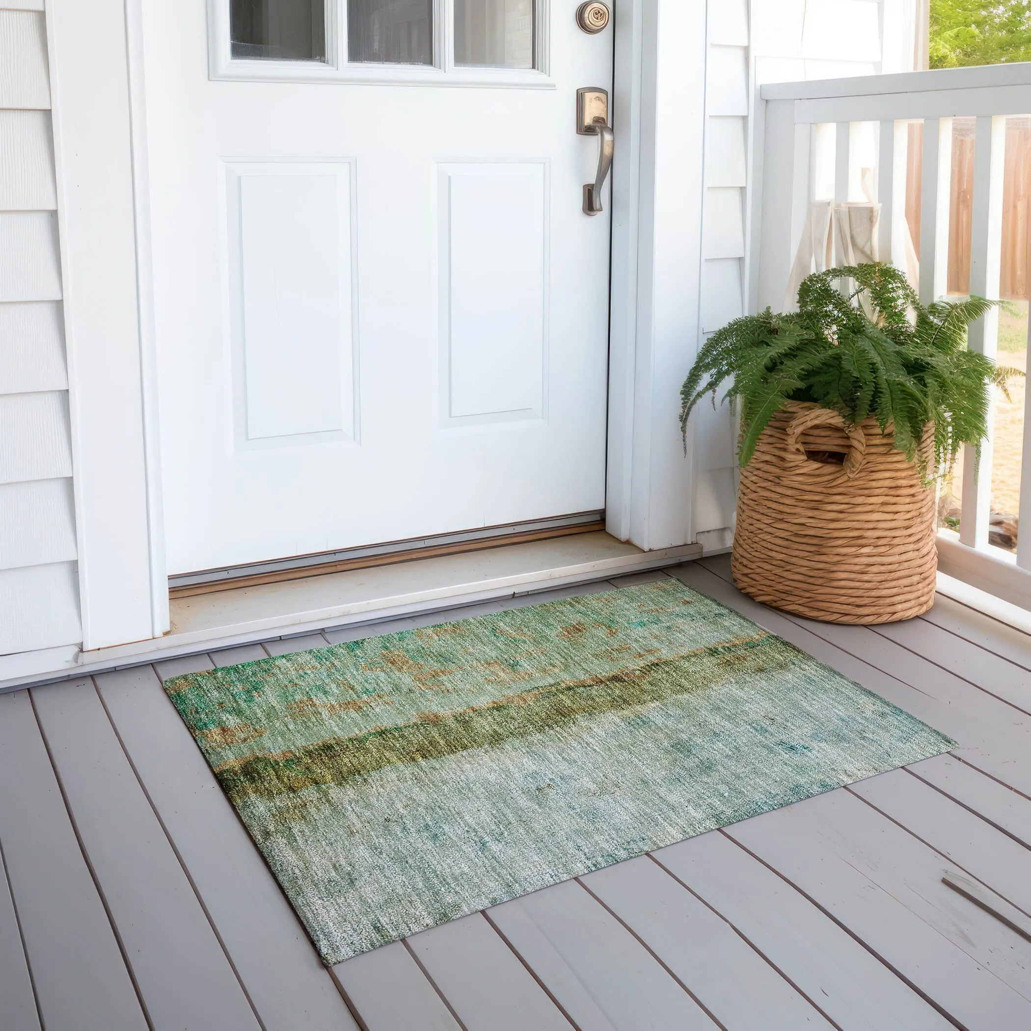 Machine Washable Indoor/ Outdoor Chantille Modern Contemporary Rug