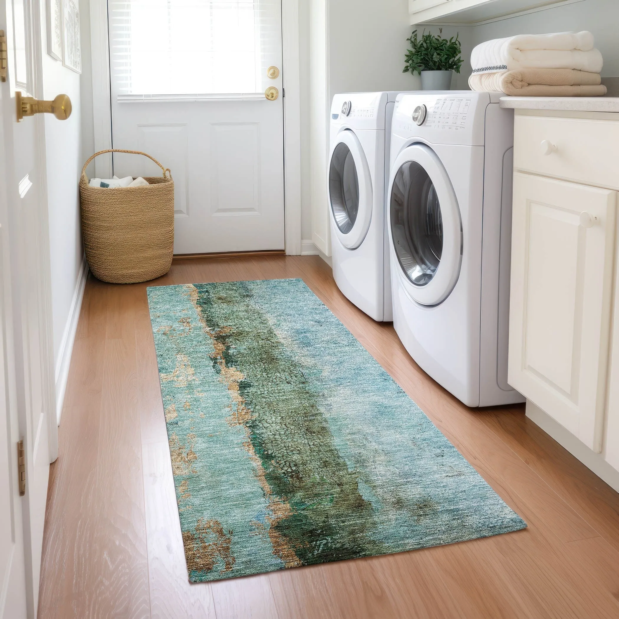 Machine Washable Indoor/ Outdoor Chantille Modern Contemporary Rug