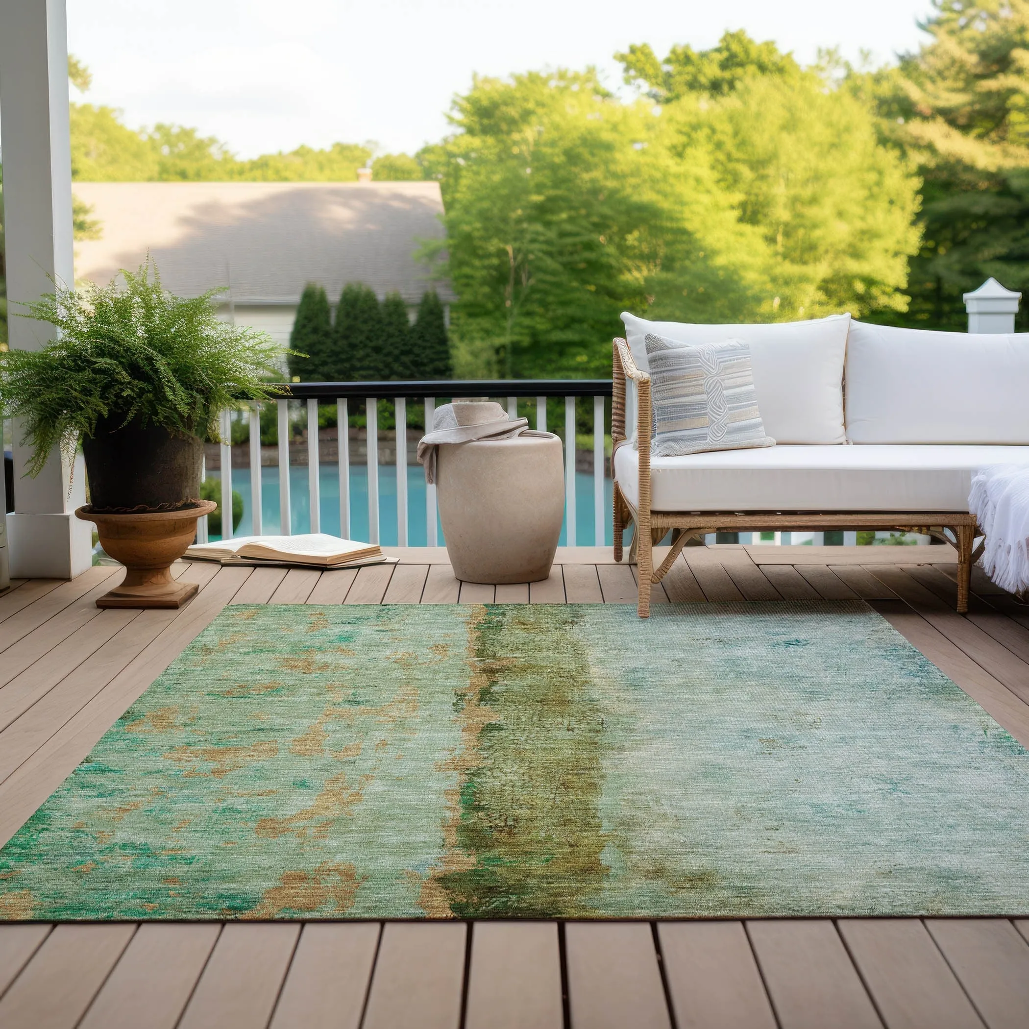 Machine Washable Indoor/ Outdoor Chantille Modern Contemporary Rug