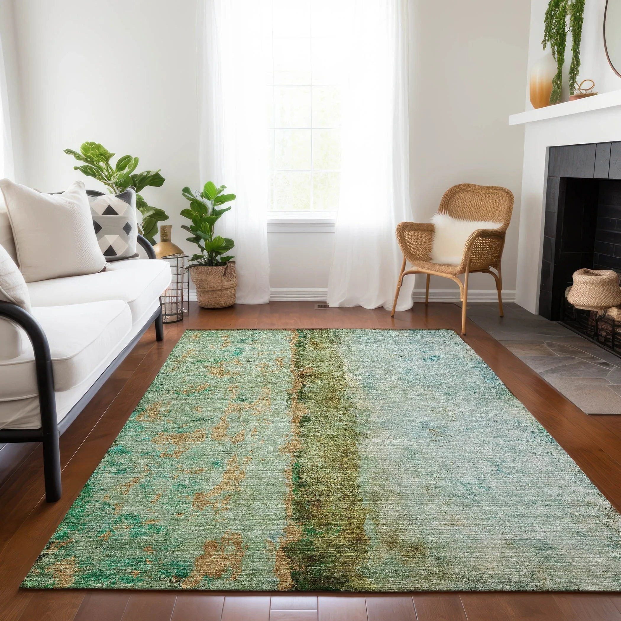 Machine Washable Indoor/ Outdoor Chantille Modern Contemporary Rug