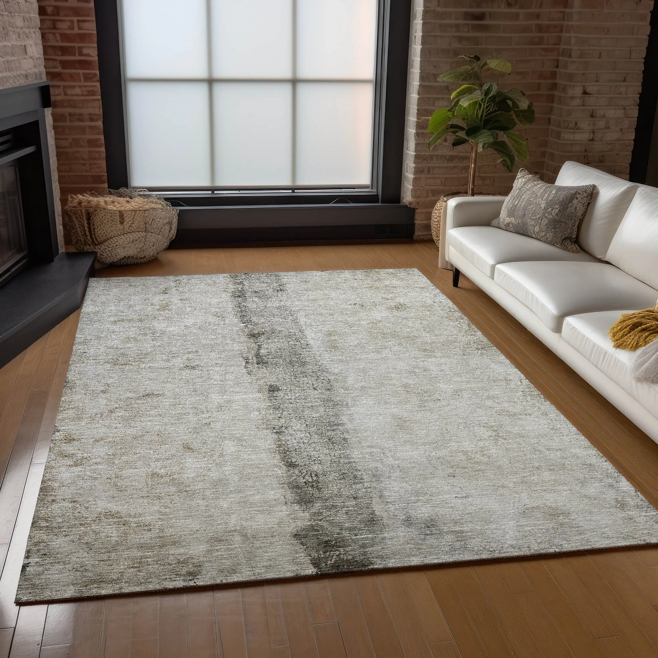 Machine Washable Indoor/ Outdoor Chantille Modern Contemporary Rug