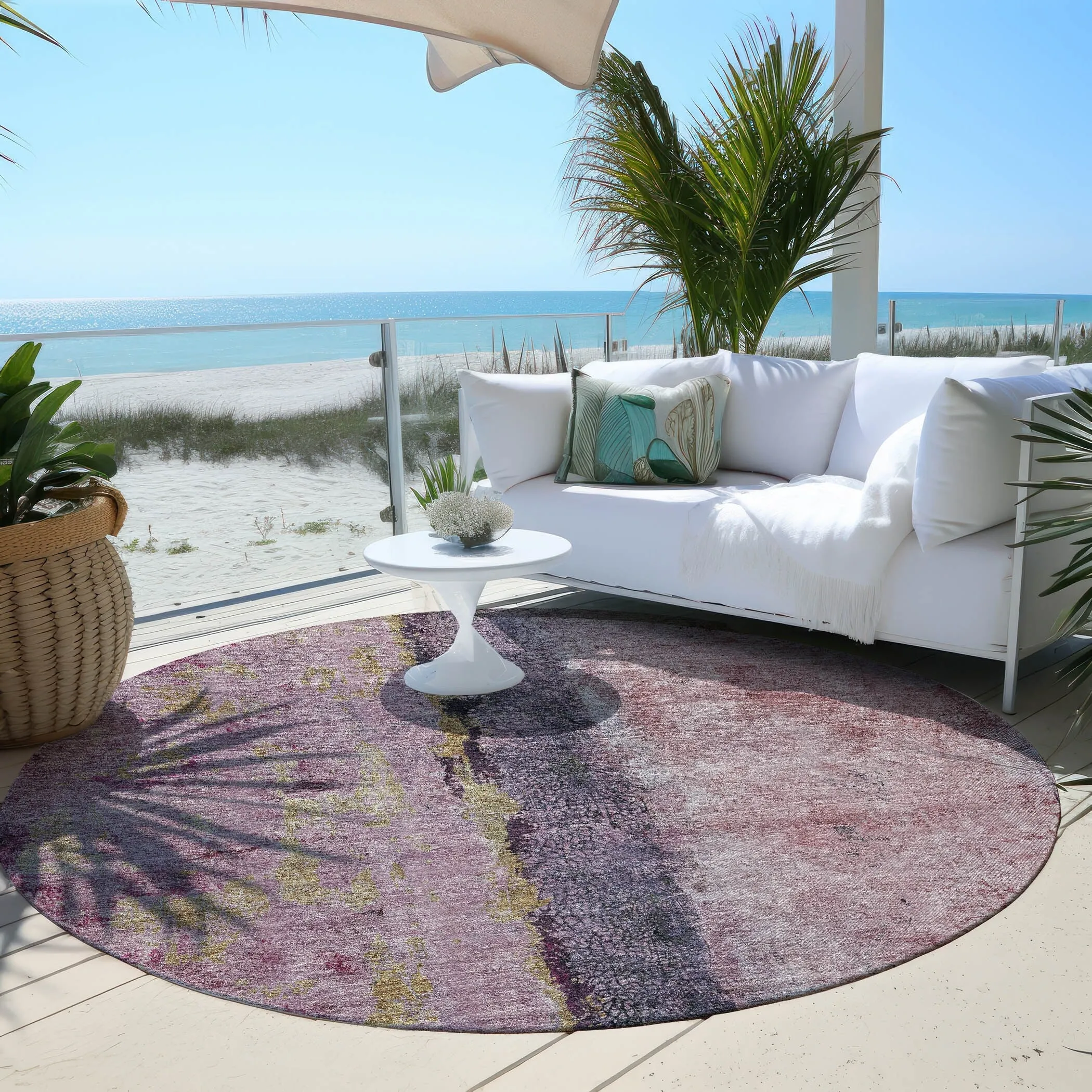 Machine Washable Indoor/ Outdoor Chantille Modern Contemporary Rug