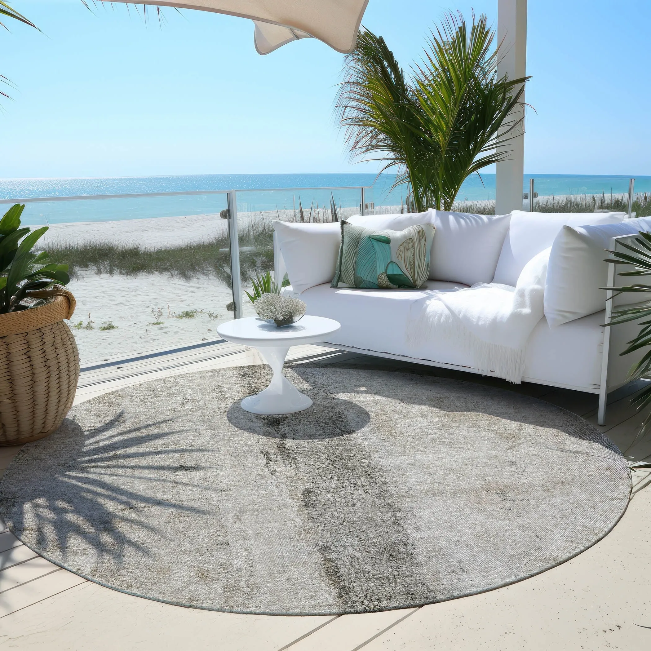 Machine Washable Indoor/ Outdoor Chantille Modern Contemporary Rug