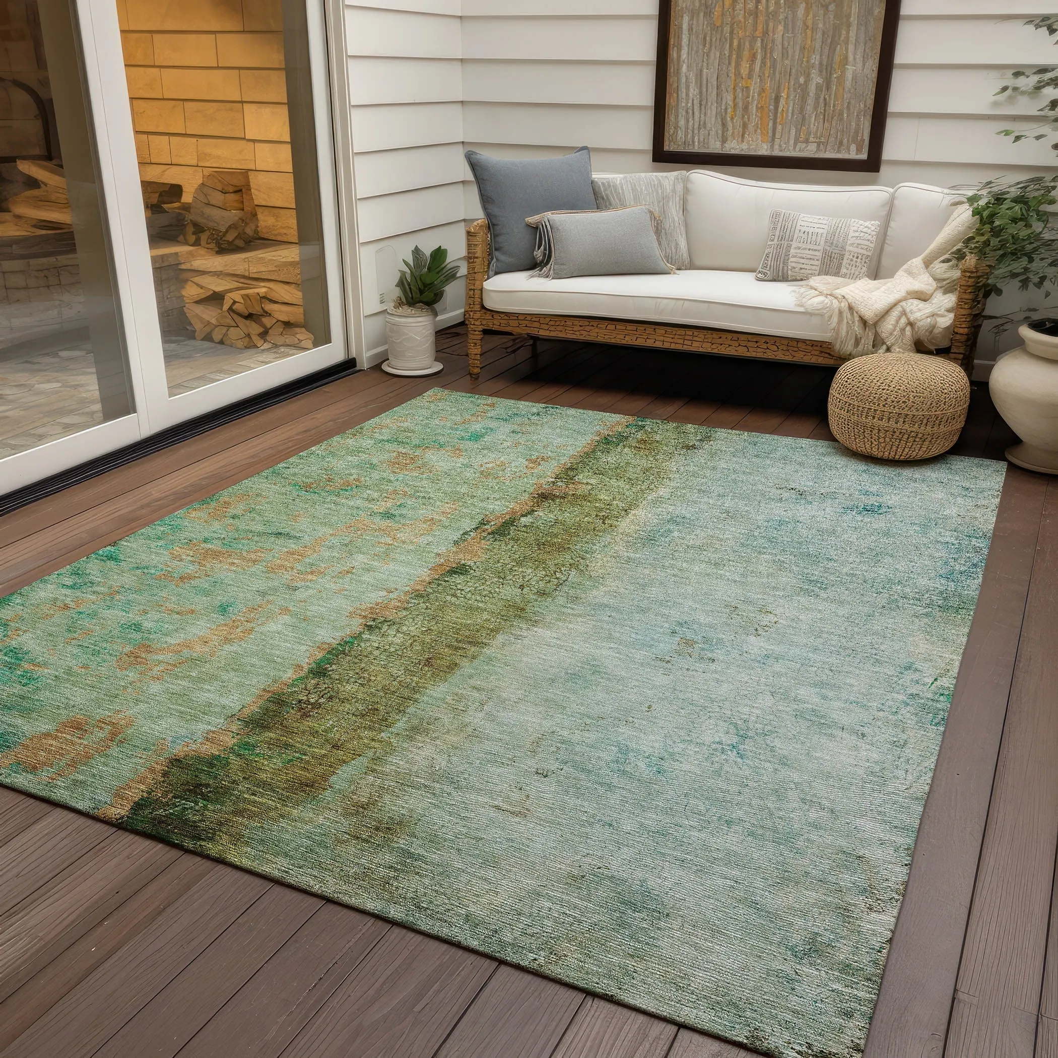 Machine Washable Indoor/ Outdoor Chantille Modern Contemporary Rug