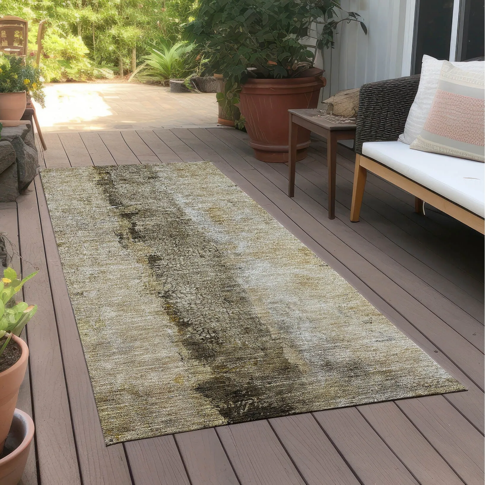 Machine Washable Indoor/ Outdoor Chantille Modern Contemporary Rug