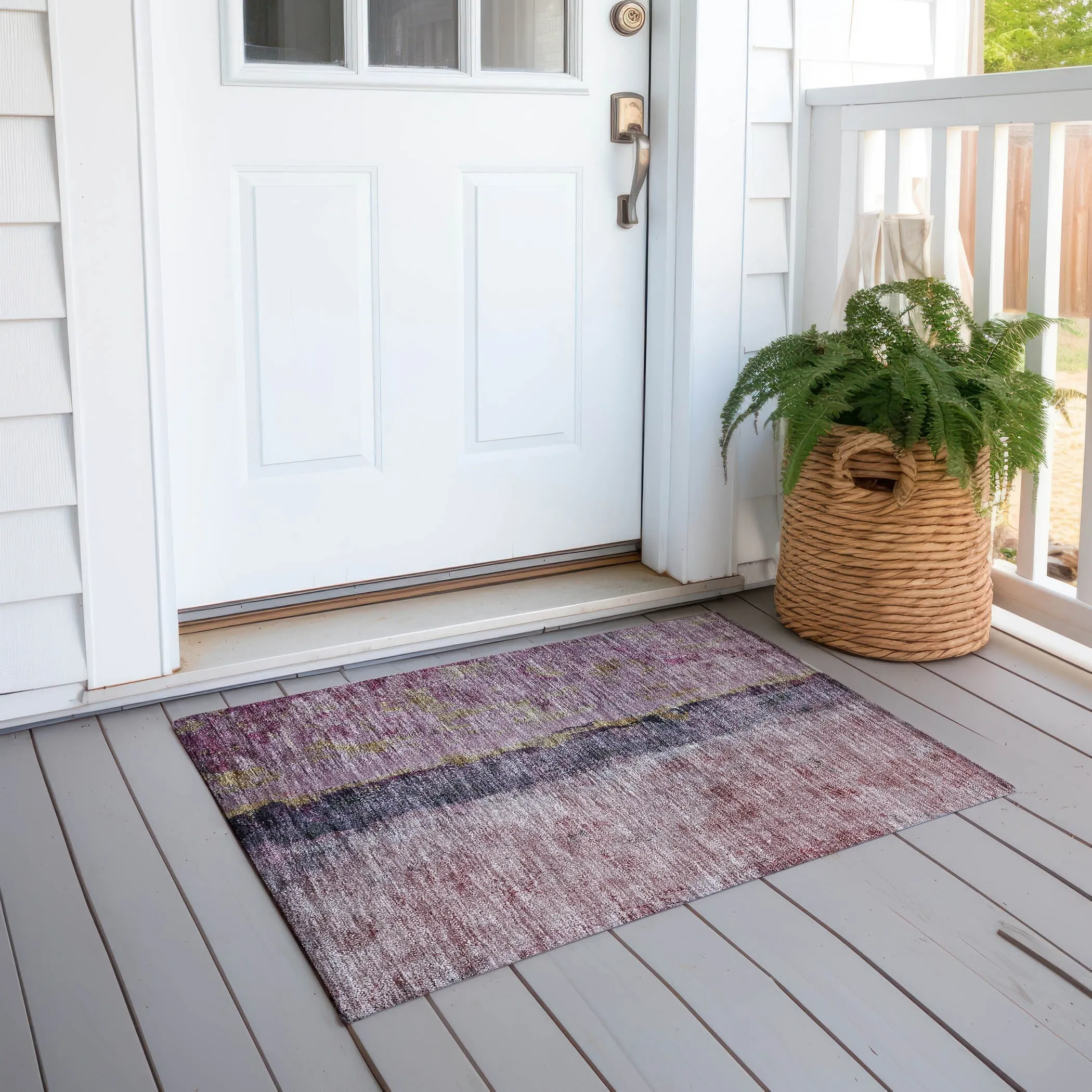 Machine Washable Indoor/ Outdoor Chantille Modern Contemporary Rug