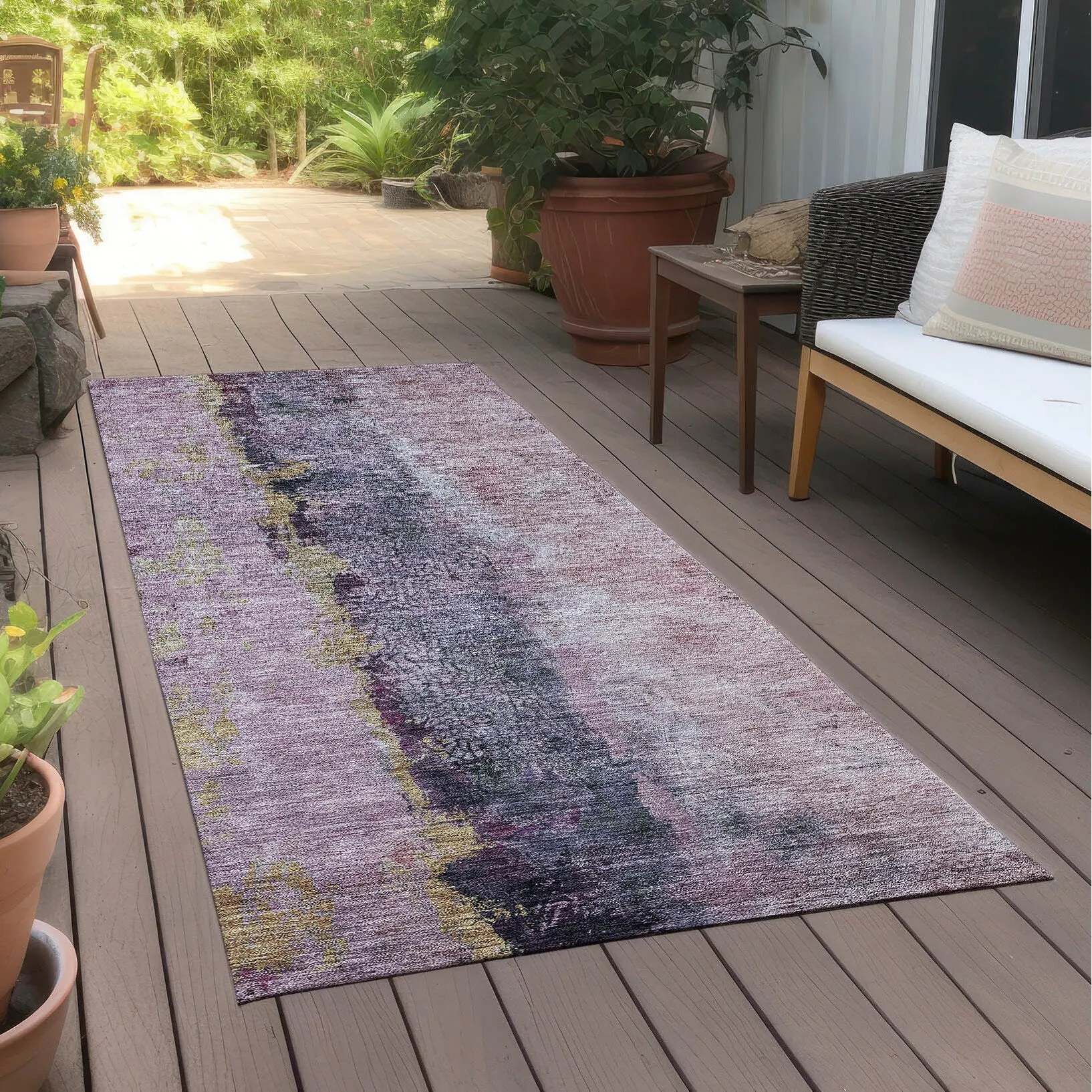 Machine Washable Indoor/ Outdoor Chantille Modern Contemporary Rug