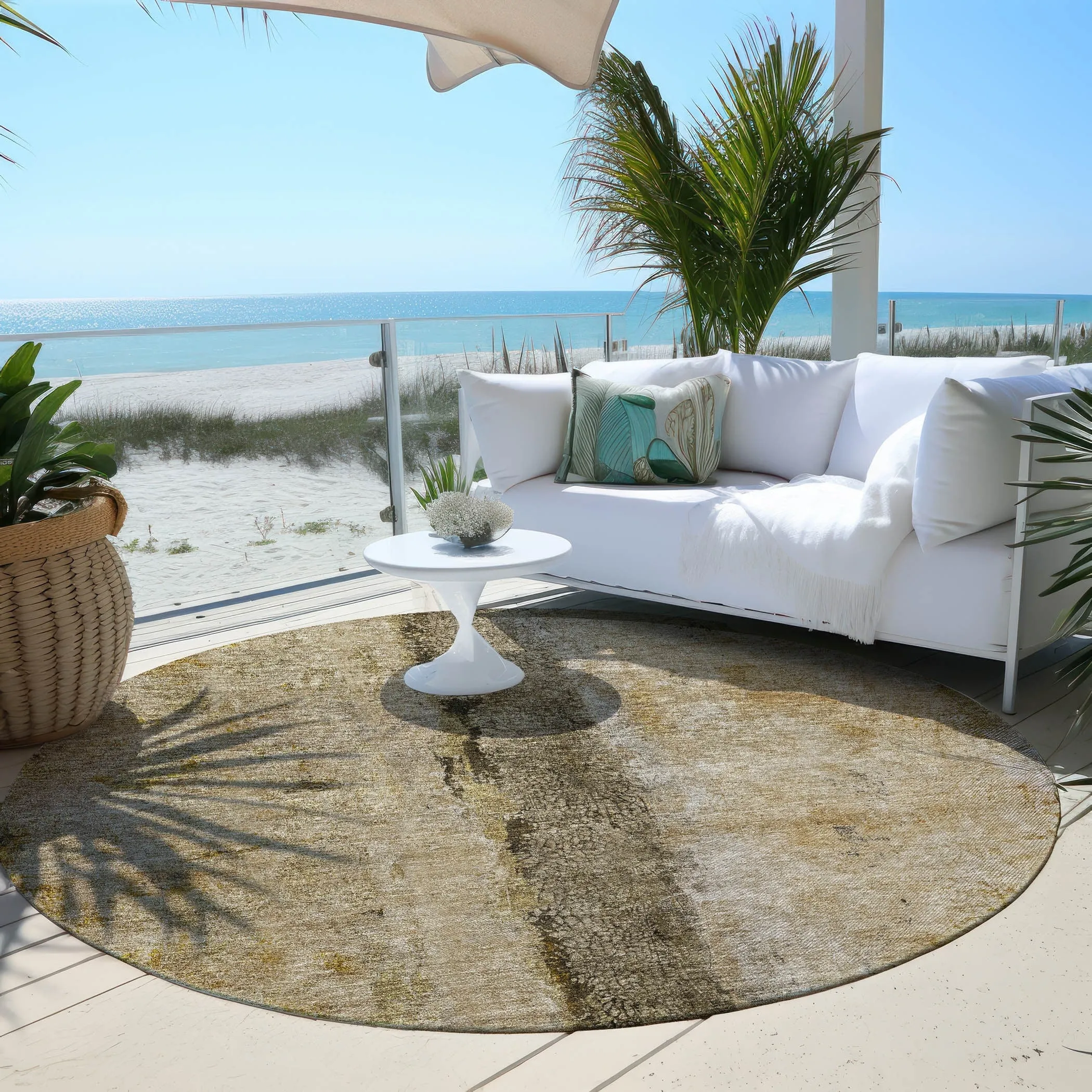 Machine Washable Indoor/ Outdoor Chantille Modern Contemporary Rug