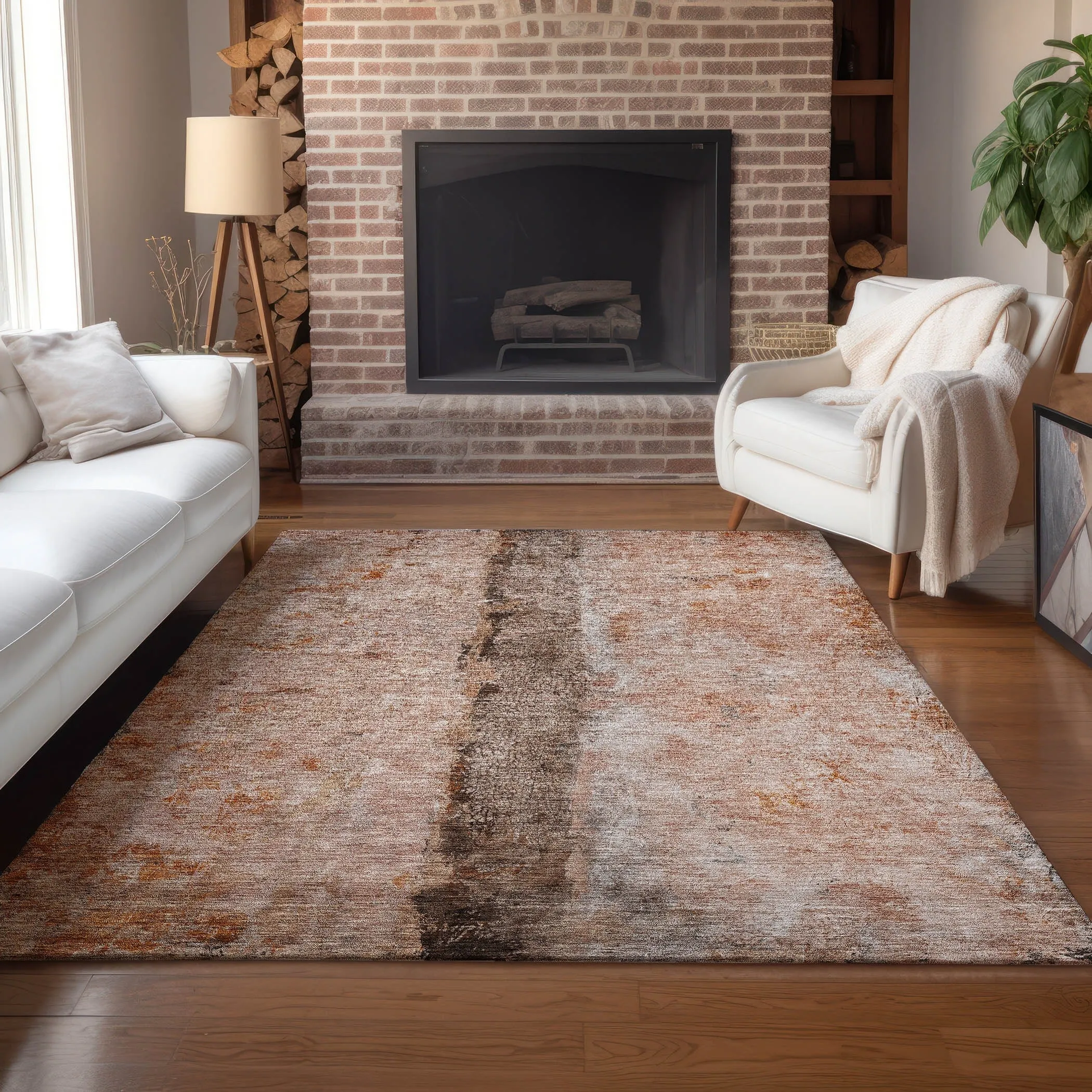 Machine Washable Indoor/ Outdoor Chantille Modern Contemporary Rug