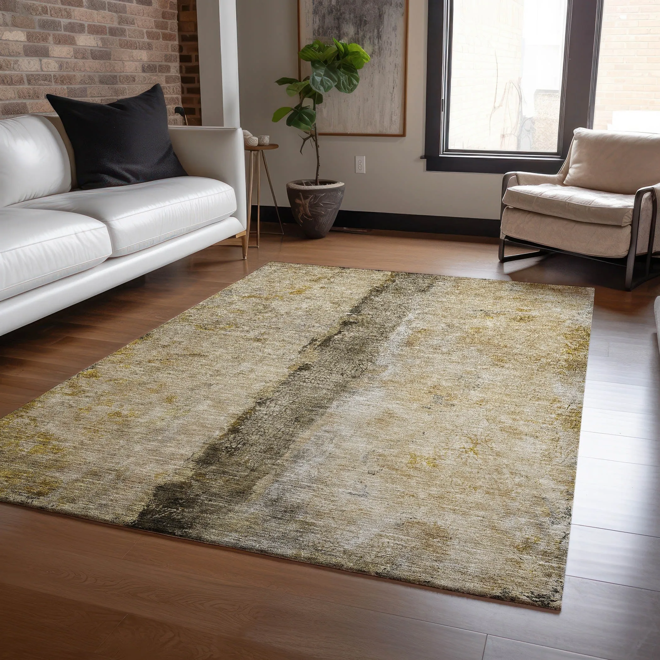 Machine Washable Indoor/ Outdoor Chantille Modern Contemporary Rug