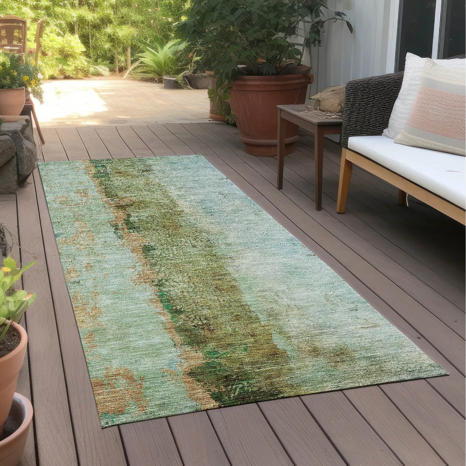 Machine Washable Indoor/ Outdoor Chantille Modern Contemporary Rug