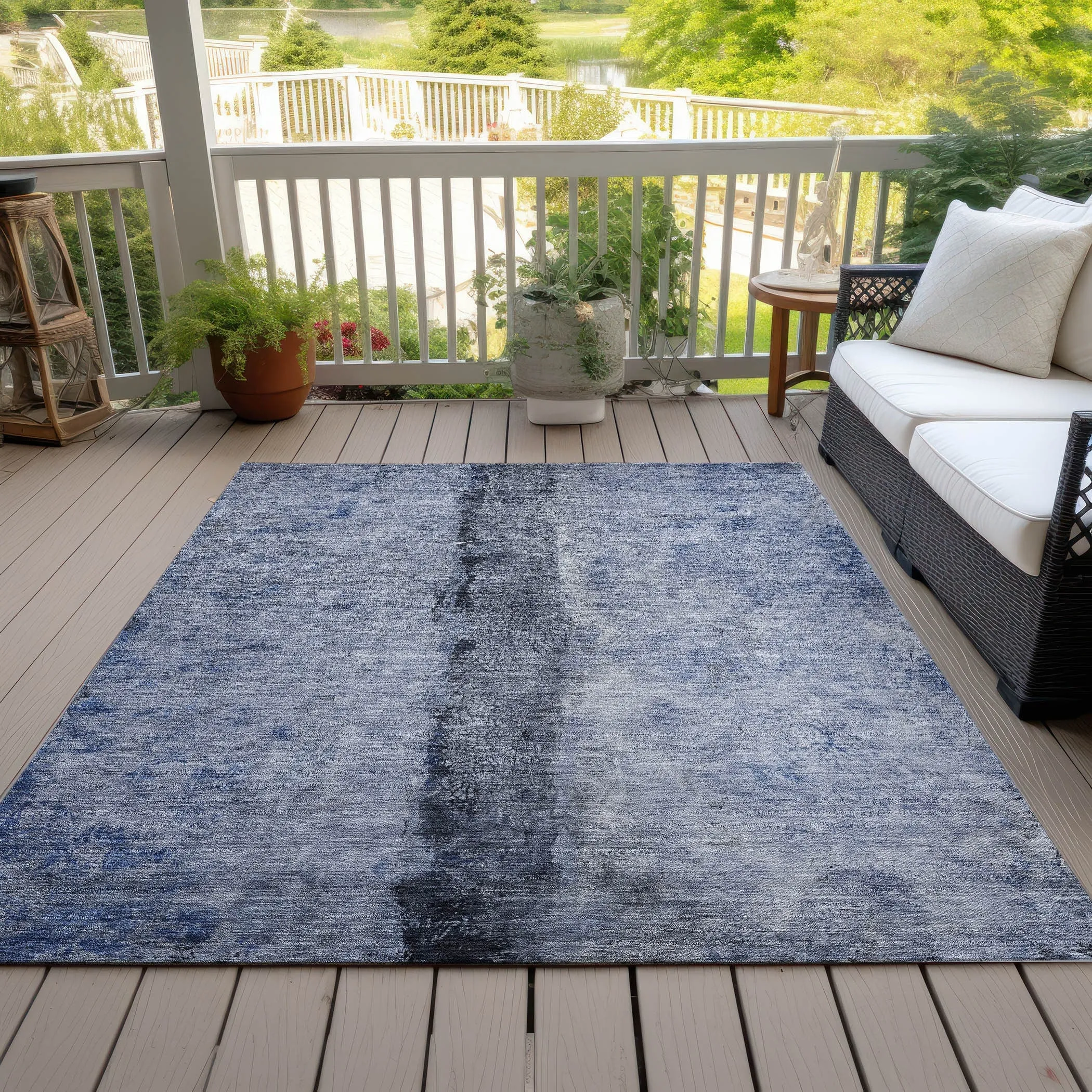 Machine Washable Indoor/ Outdoor Chantille Modern Contemporary Rug