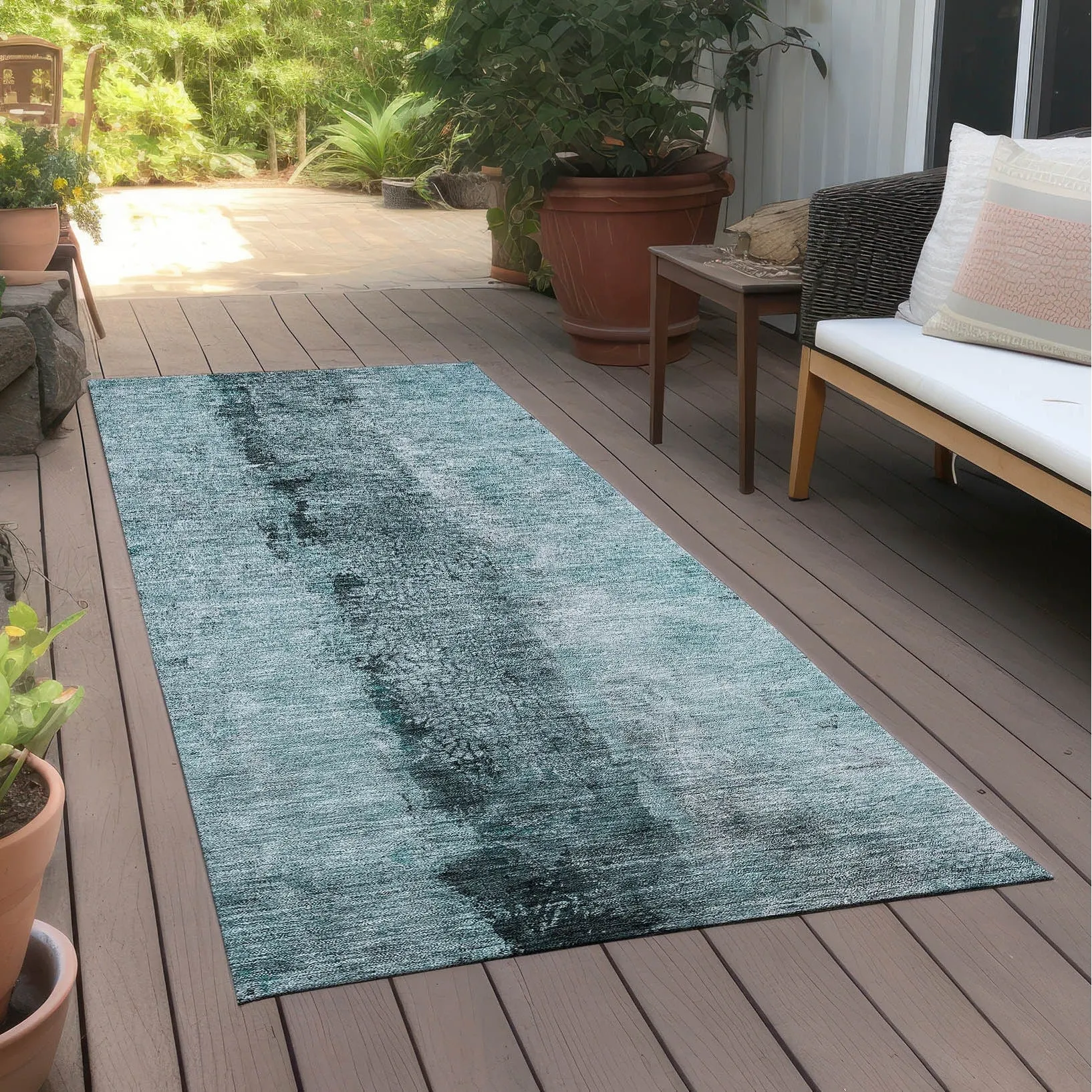 Machine Washable Indoor/ Outdoor Chantille Modern Contemporary Rug