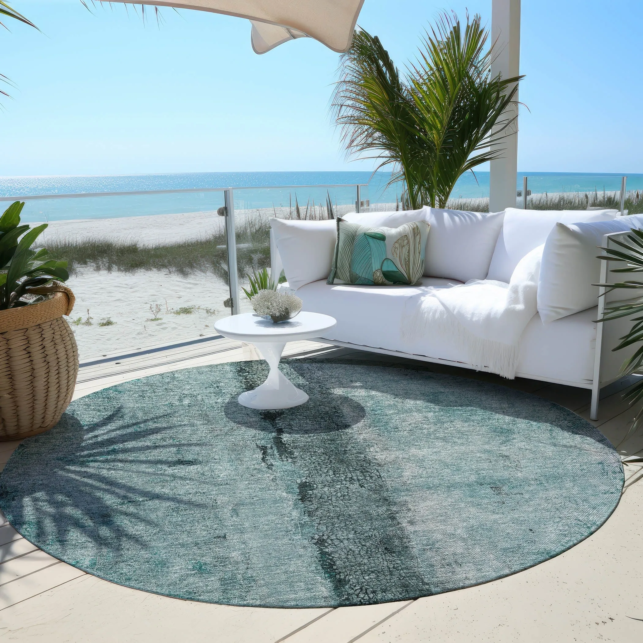 Machine Washable Indoor/ Outdoor Chantille Modern Contemporary Rug