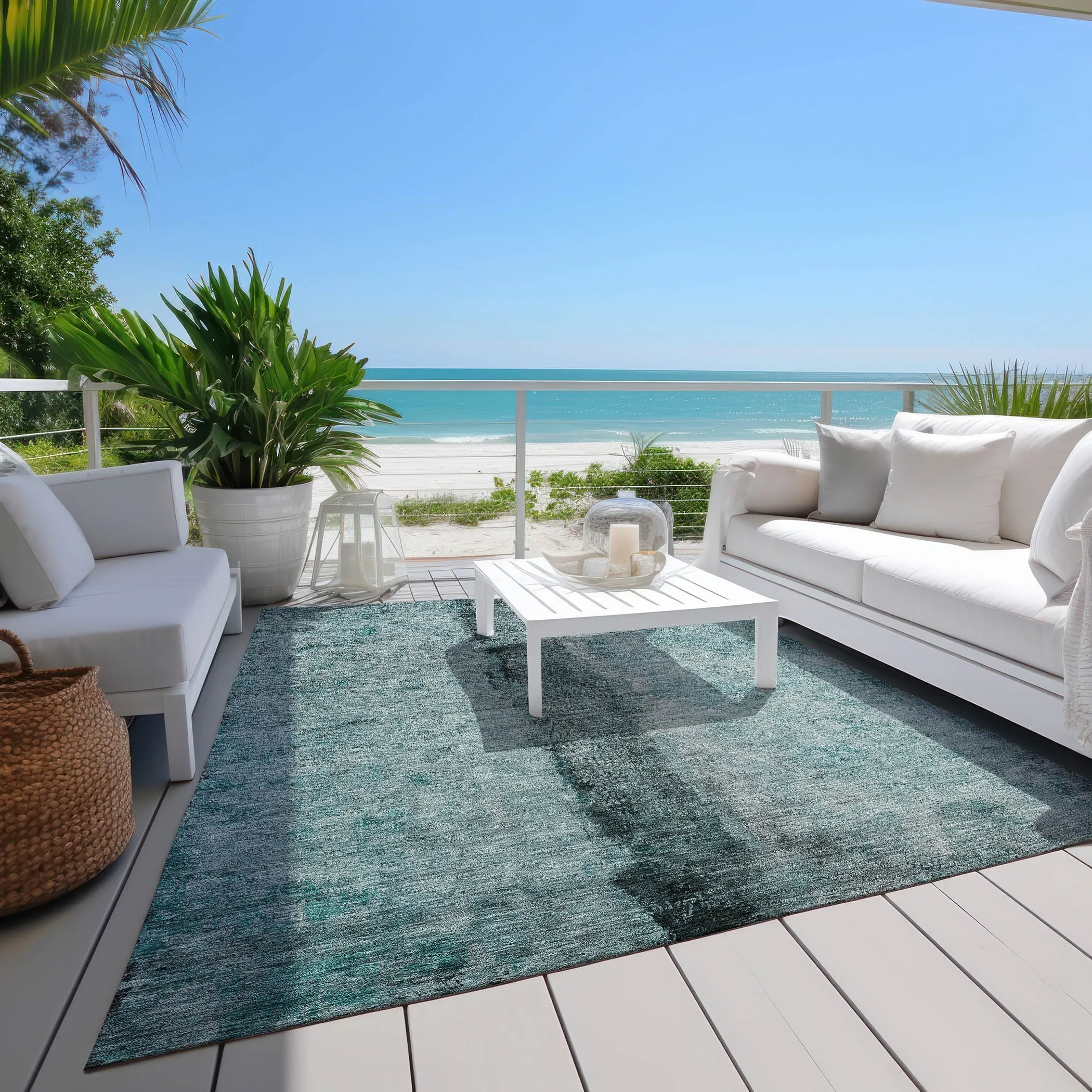 Machine Washable Indoor/ Outdoor Chantille Modern Contemporary Rug