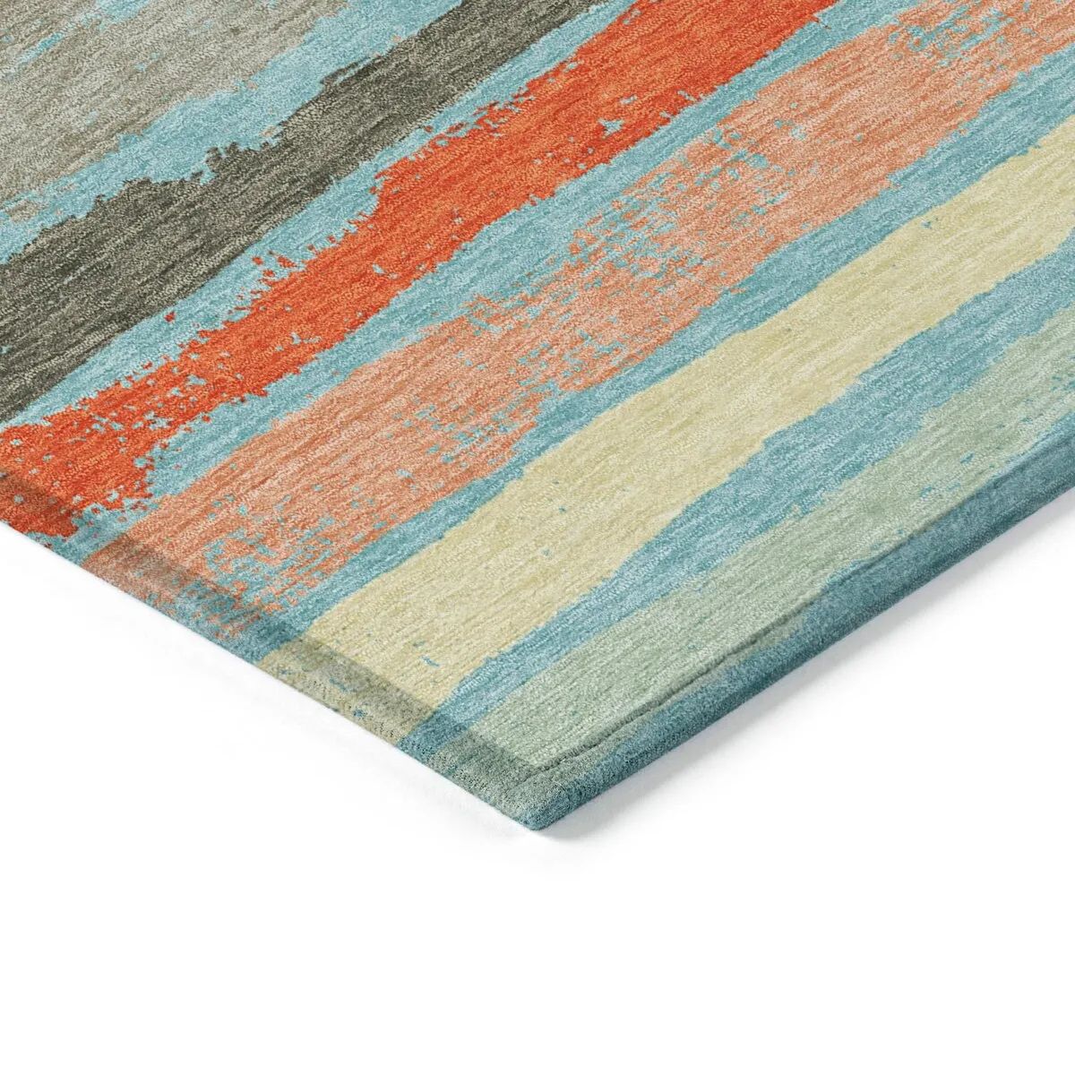Machine Washable Indoor/ Outdoor Chantille Stripe Rug