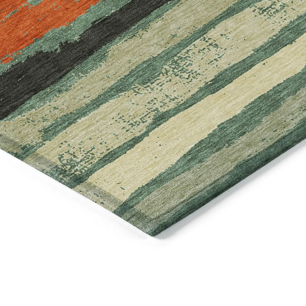 Machine Washable Indoor/ Outdoor Chantille Stripe Rug
