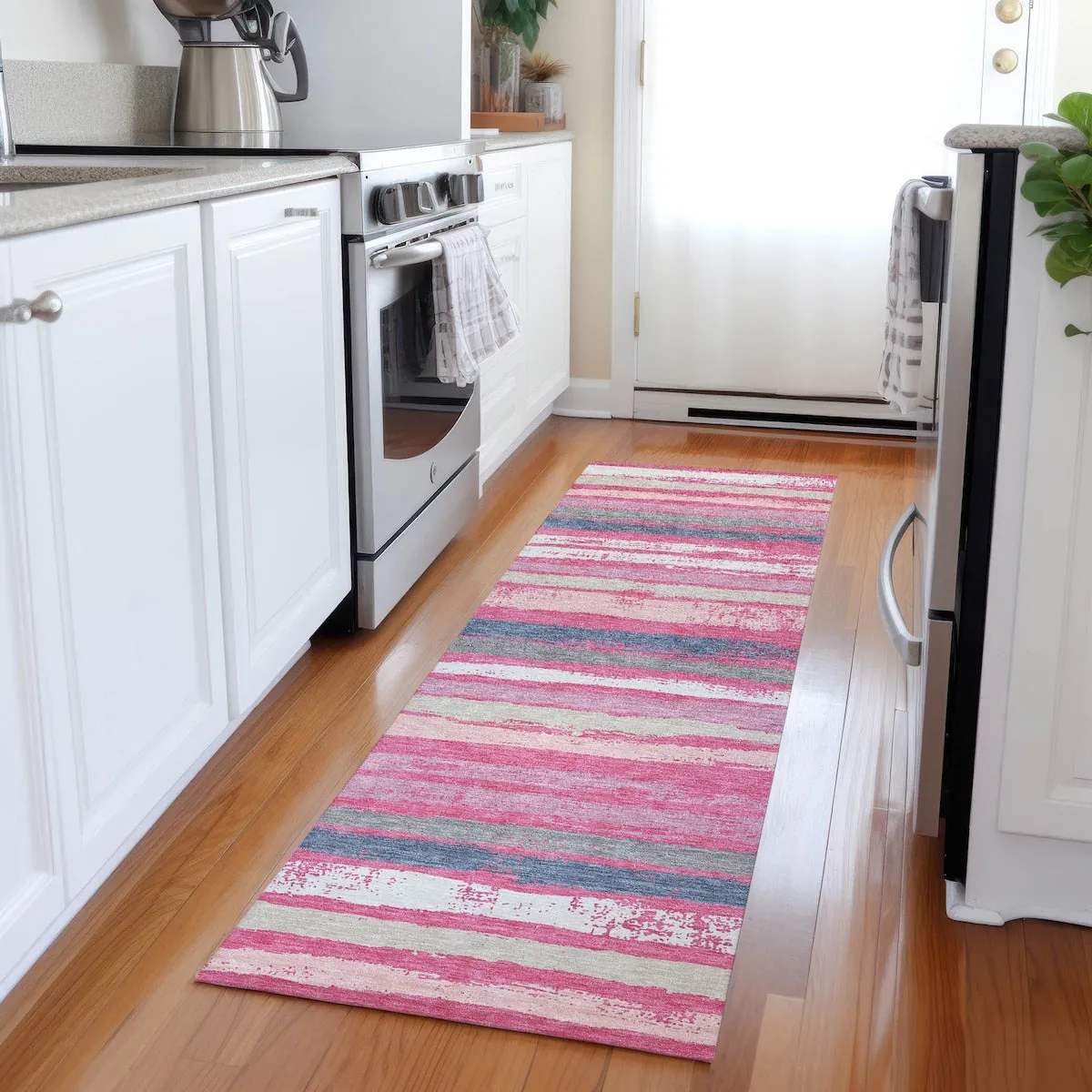 Machine Washable Indoor/ Outdoor Chantille Stripe Rug