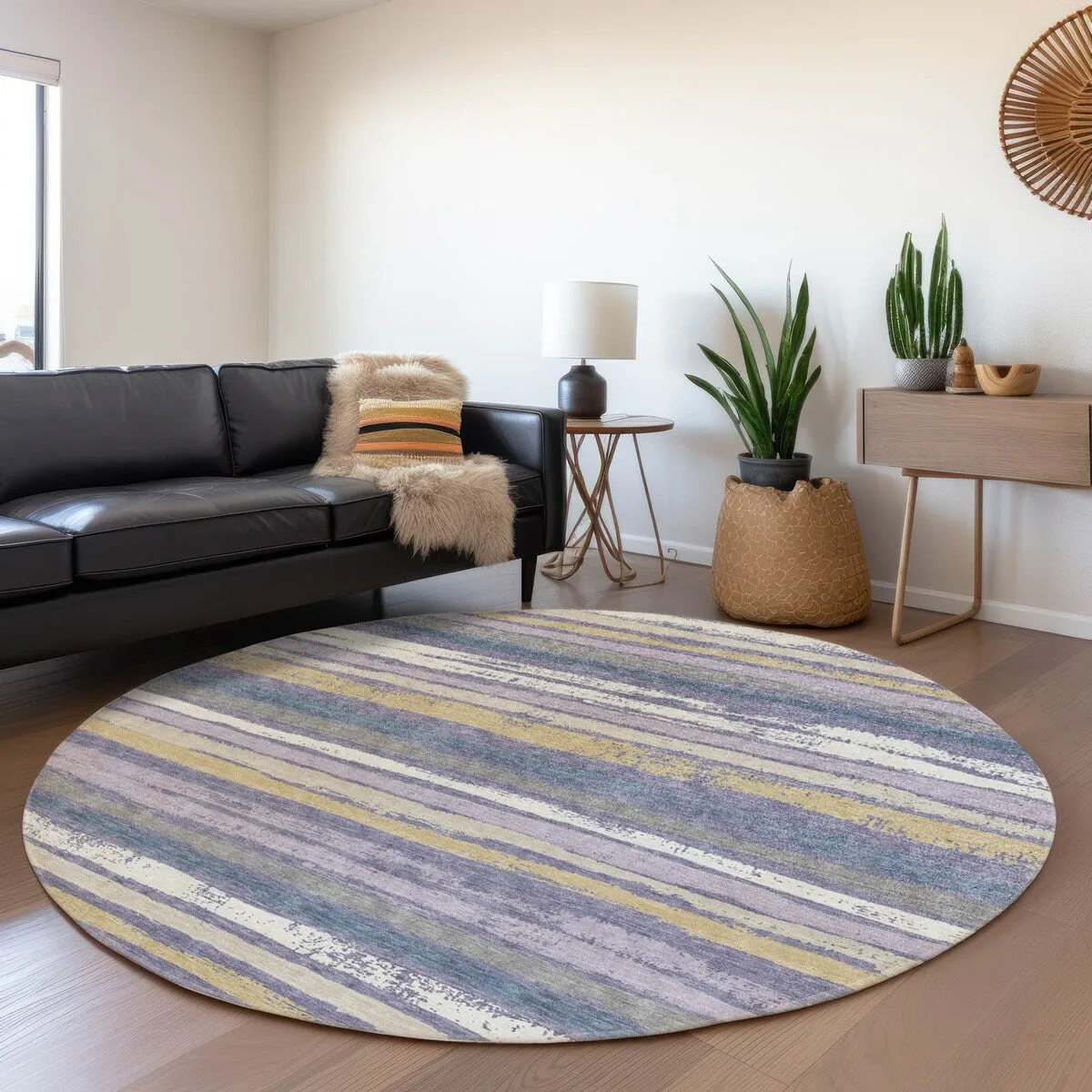 Machine Washable Indoor/ Outdoor Chantille Stripe Rug
