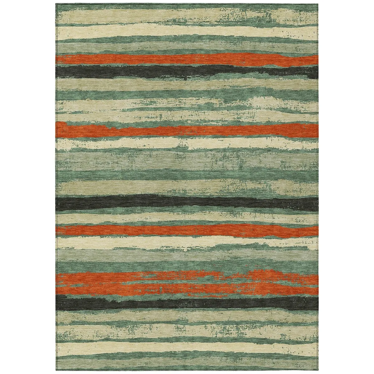 Machine Washable Indoor/ Outdoor Chantille Stripe Rug