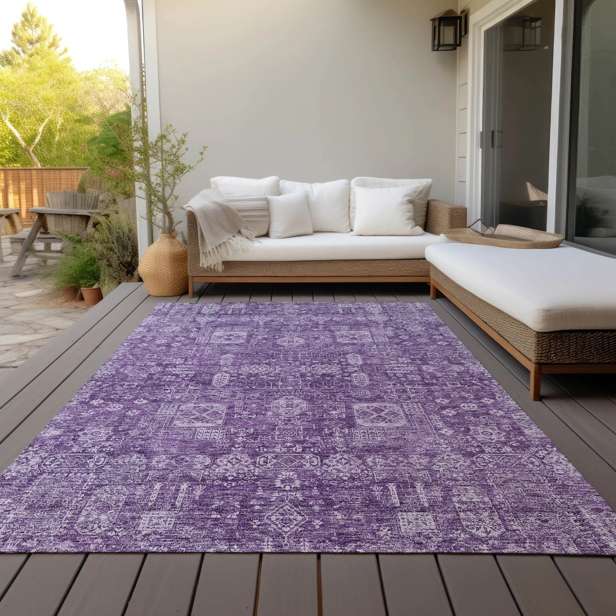 Machine Washable Indoor/ Outdoor Chantille Traditional Vintage Rug
