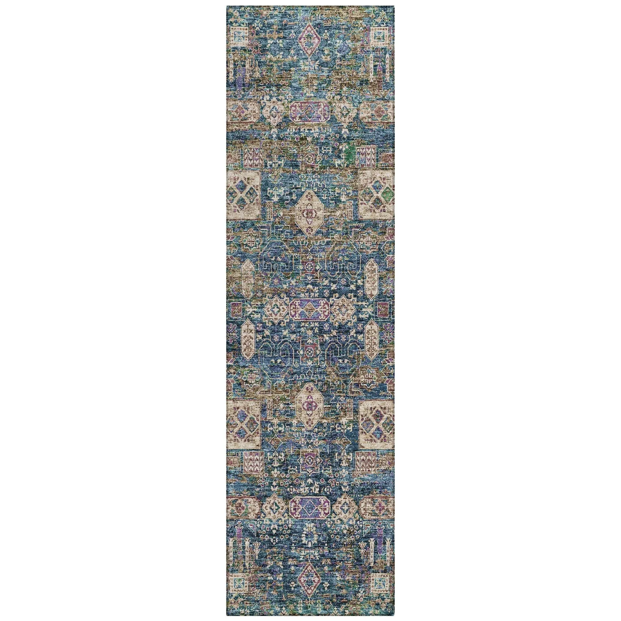 Machine Washable Indoor/ Outdoor Chantille Traditional Vintage Rug