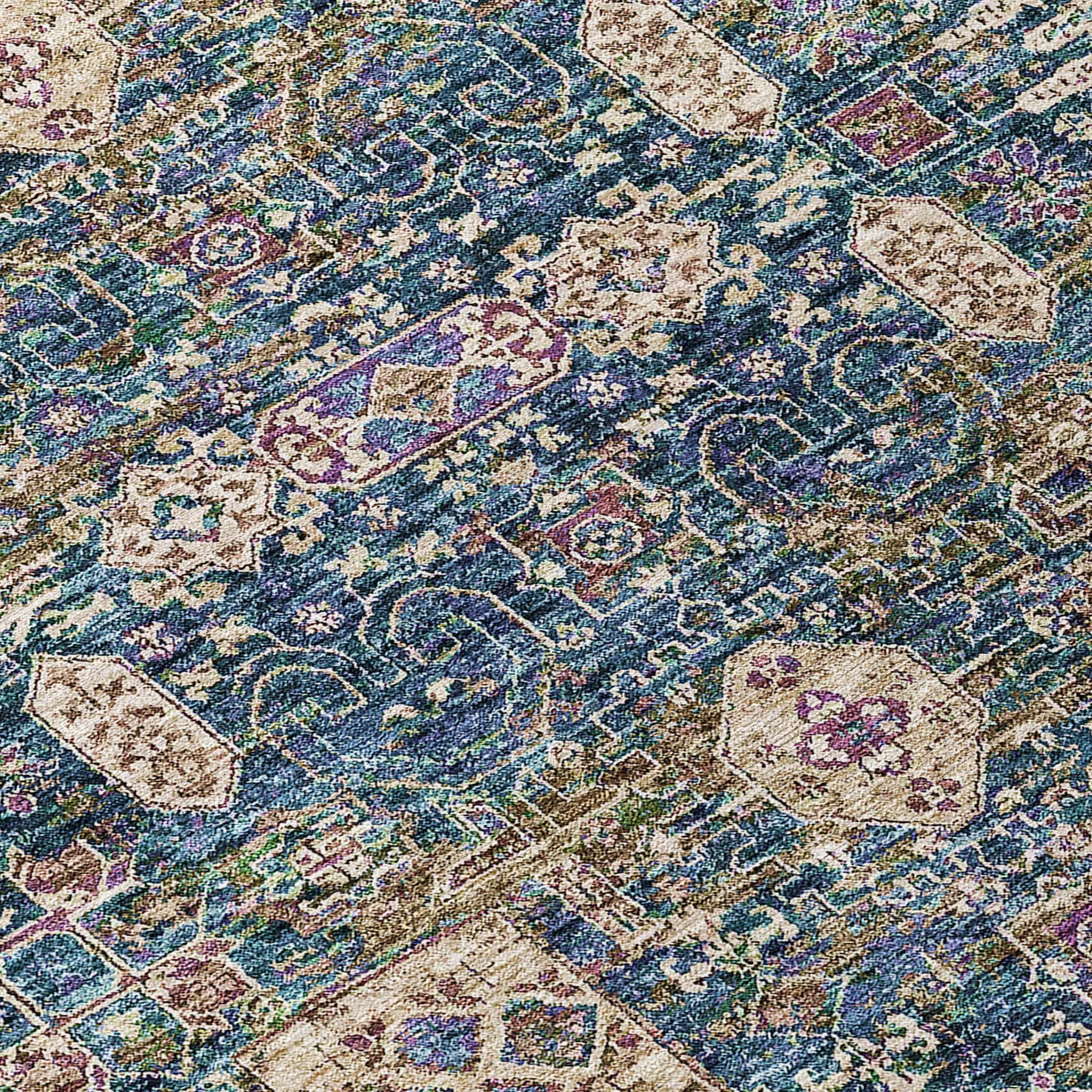 Machine Washable Indoor/ Outdoor Chantille Traditional Vintage Rug