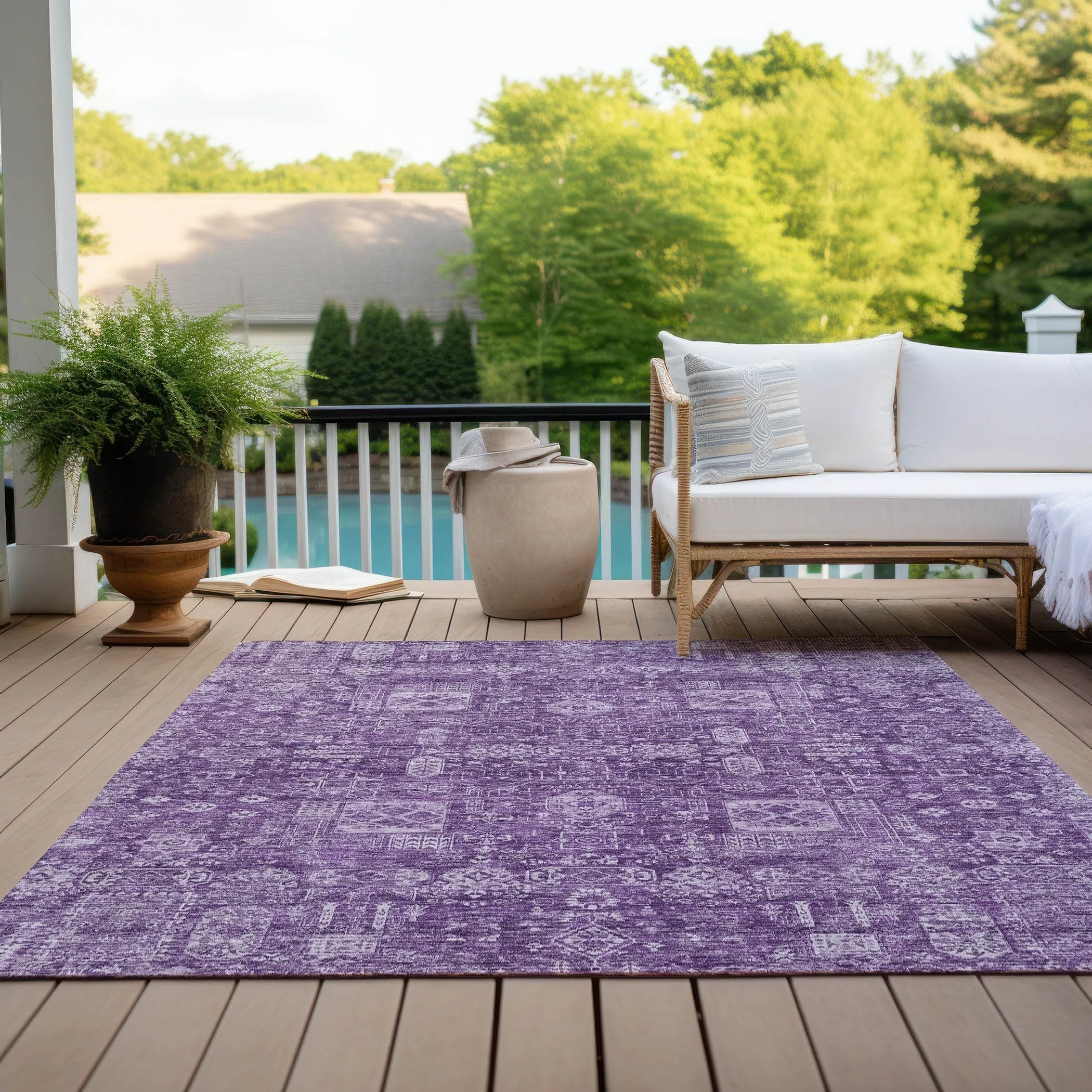 Machine Washable Indoor/ Outdoor Chantille Traditional Vintage Rug