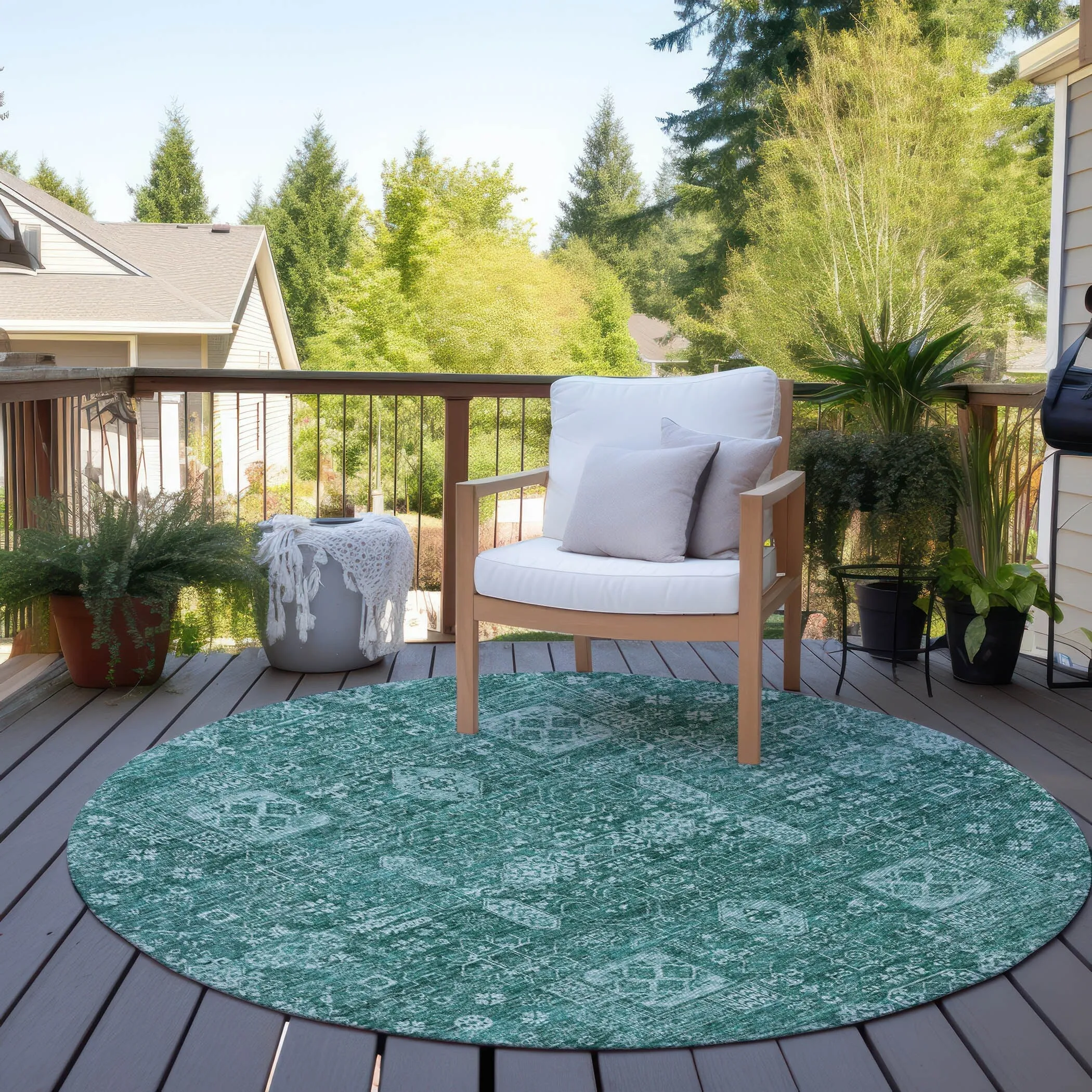 Machine Washable Indoor/ Outdoor Chantille Traditional Vintage Rug