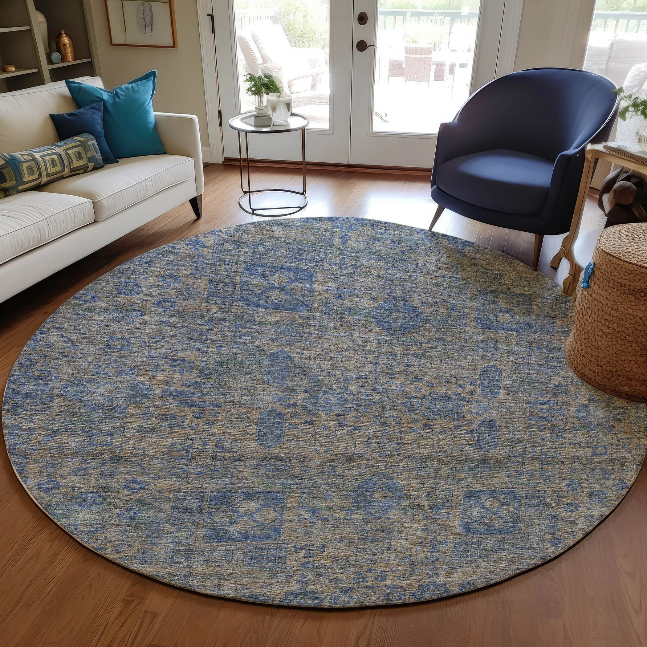 Machine Washable Indoor/ Outdoor Chantille Traditional Vintage Rug